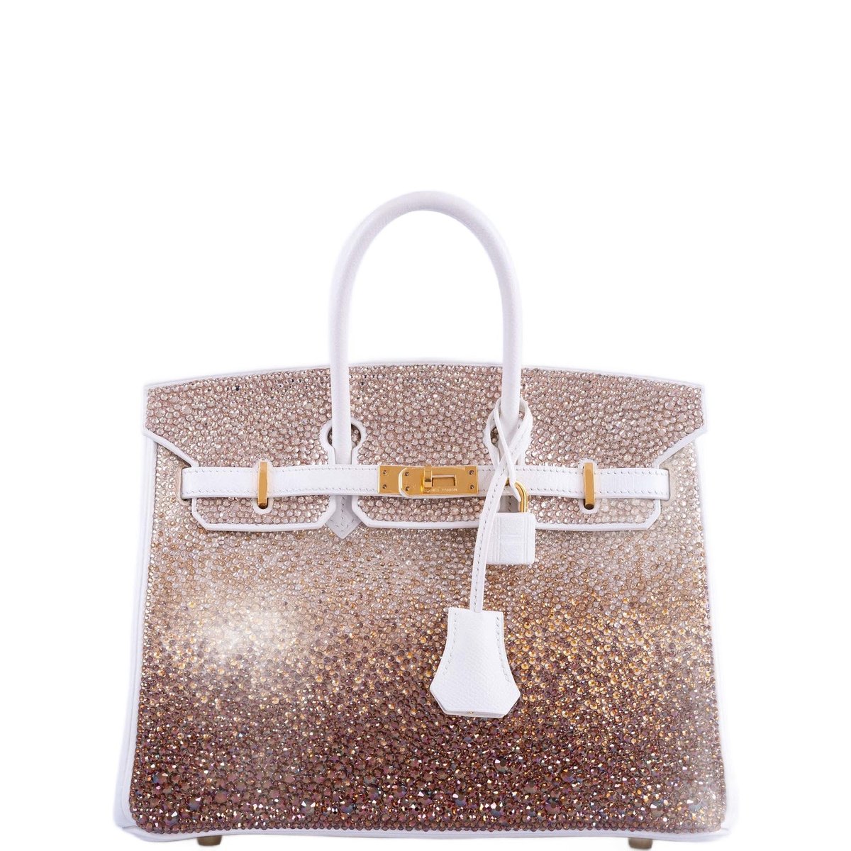Hermes Vintage Hermès Birkin 25 'Ombré' Custom Swarovski Crystals with Gold Hardware