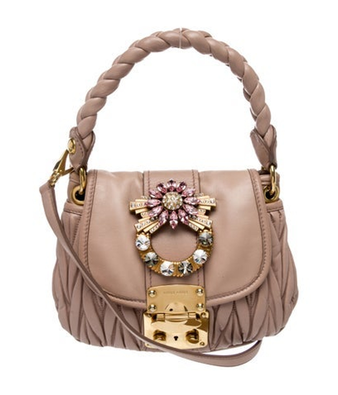 Miu Miu Miu Leather Top Handle Bag