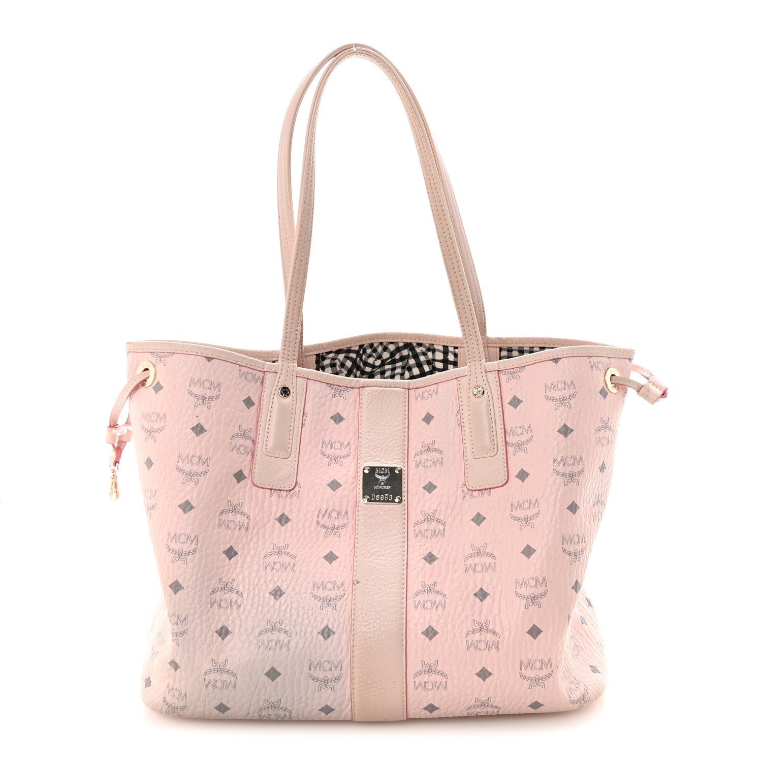 MCM Visetos Medium Liz Reversible Shopper Tote Powder Pink
