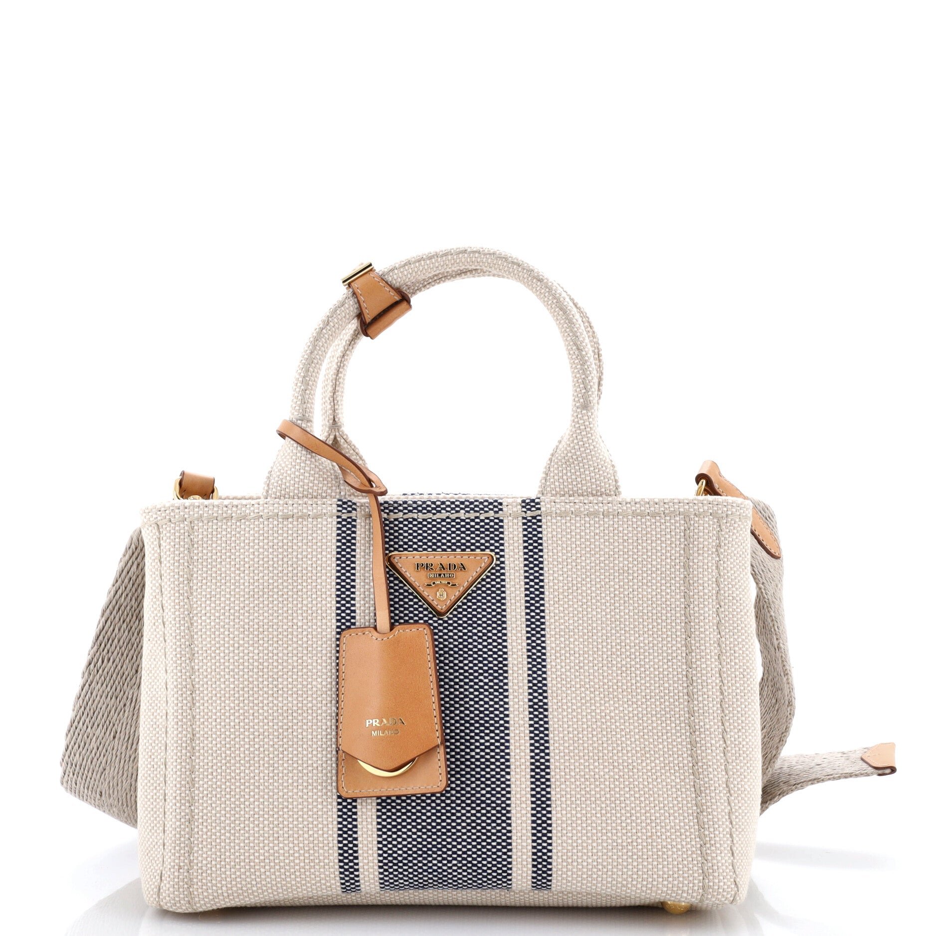 Logo Jardiniere Tote Triangle Embroidered Canvas