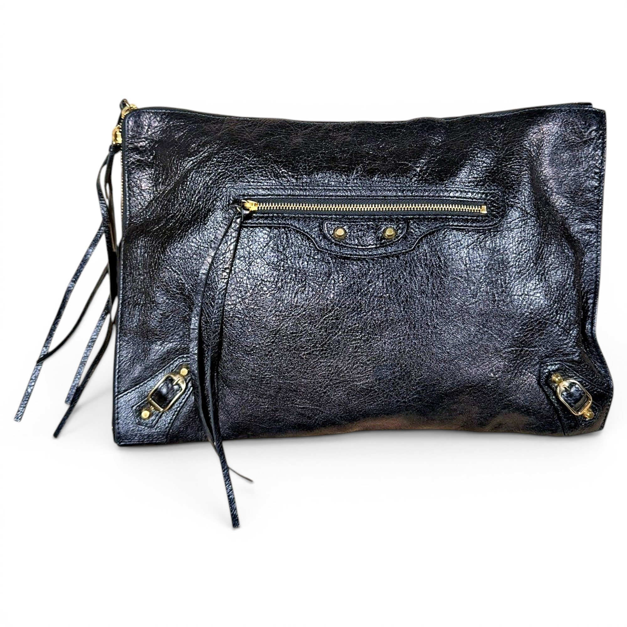 Leather clutch bag