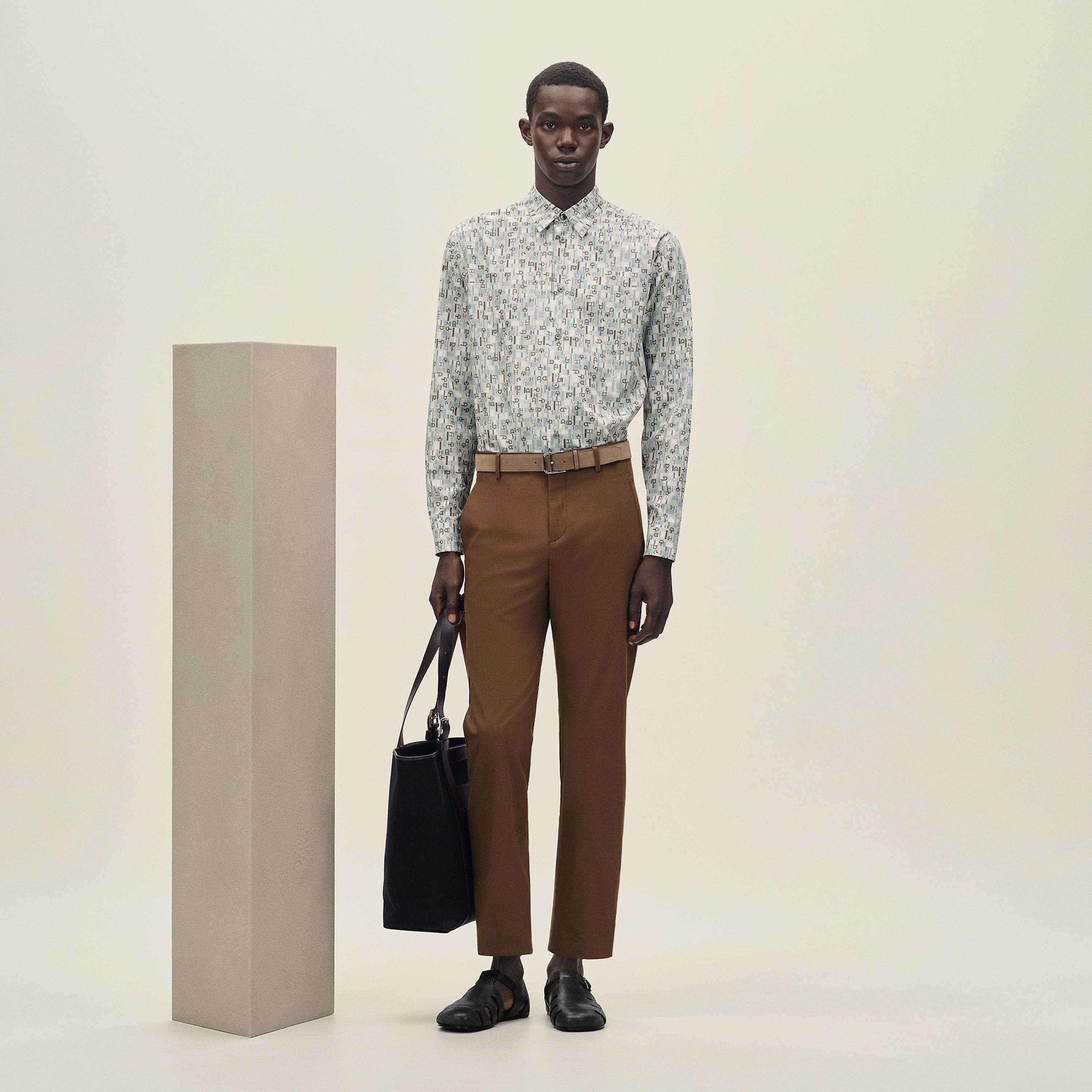 "Metal au Carre" straight cut shirt