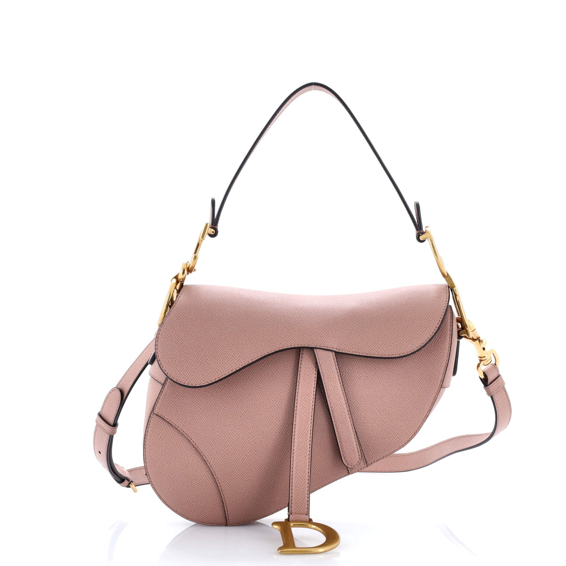 Dior Saddle Handbag with Strap Leather Medium