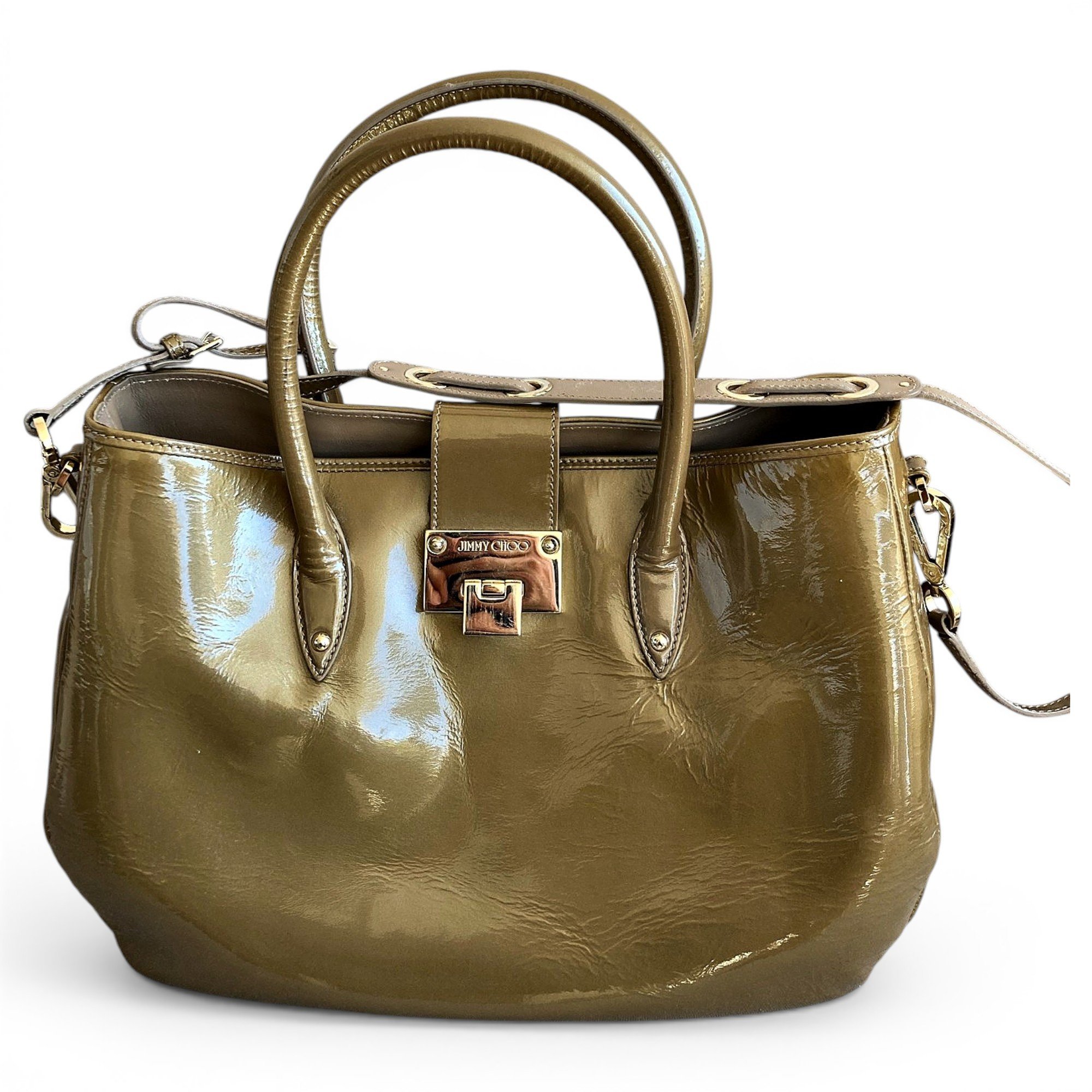 Patent leather handbag