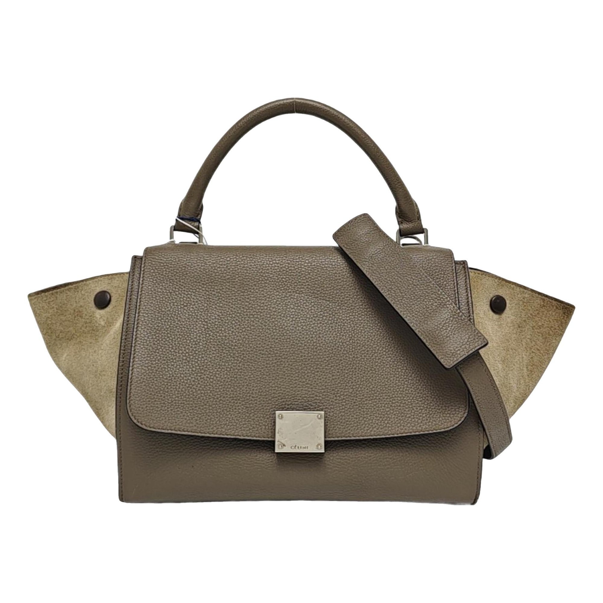Trapèze leather handbag