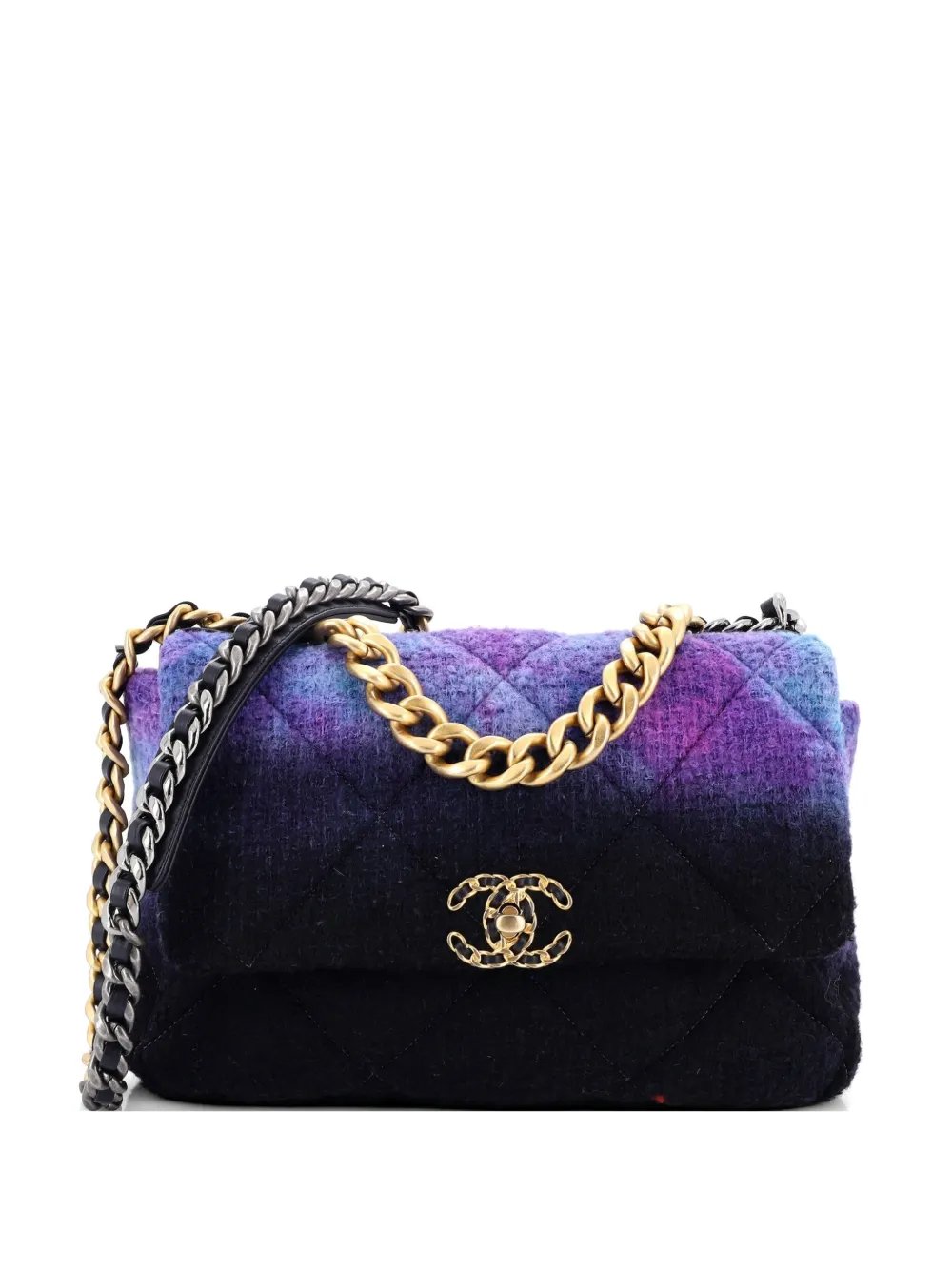 19 Flap Bag Quilted Degrade Wool Medium shoulder bag