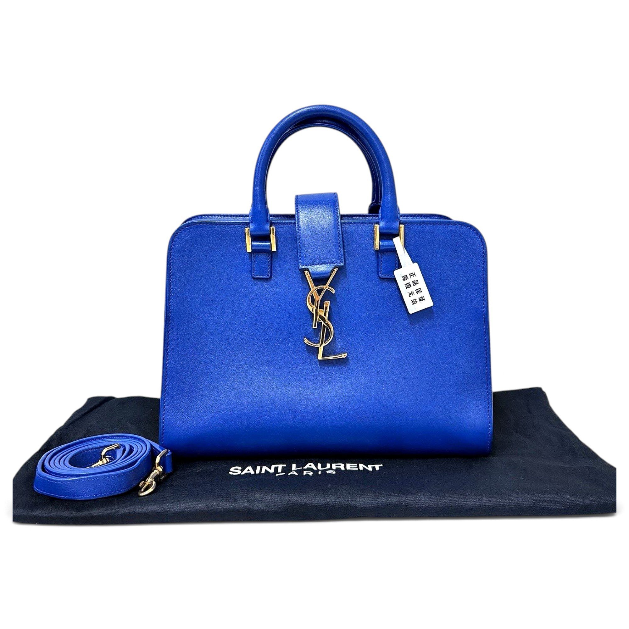 Saint Laurent Monogram Cabas leather tote