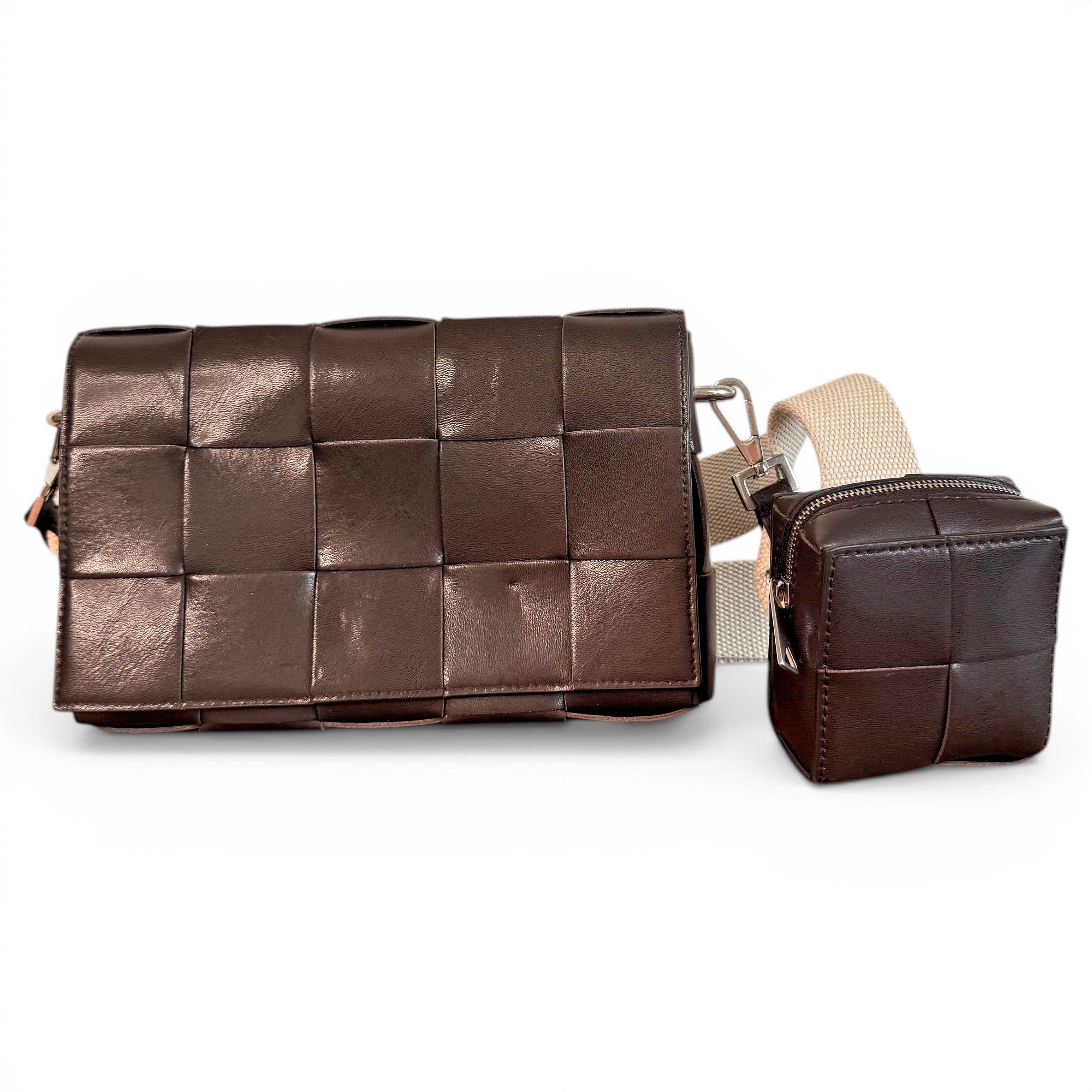 Cassette leather crossbody bag