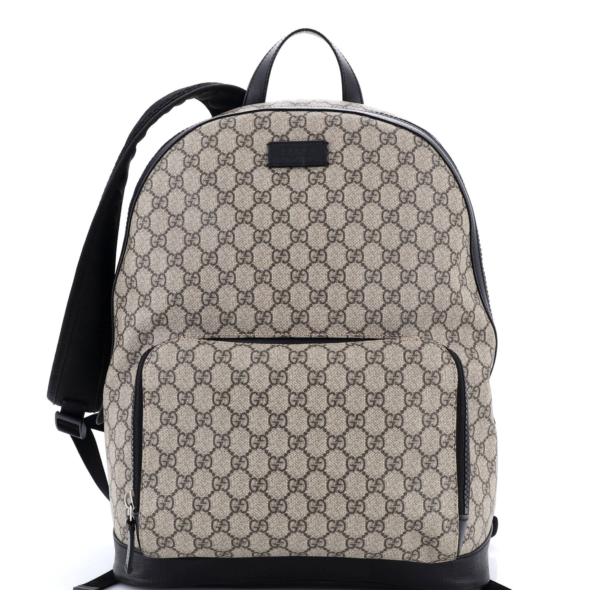 Gucci Zip Pocket Backpack GG Coated Canvas Medium