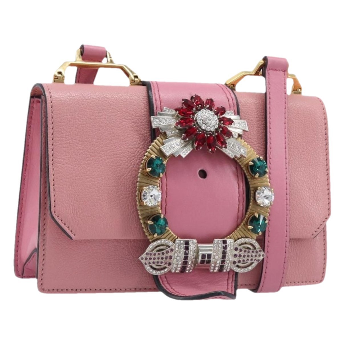 Madras leather crossbody bag