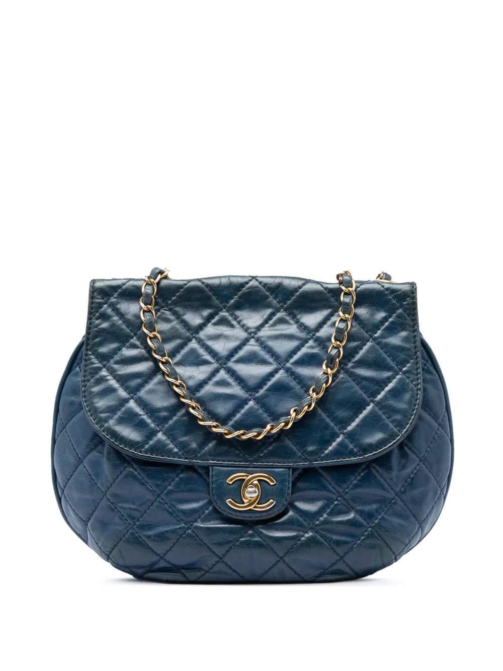2014-2015 Medium Quilted Glazed Calfskin Bubble CC Flap crossbody bag