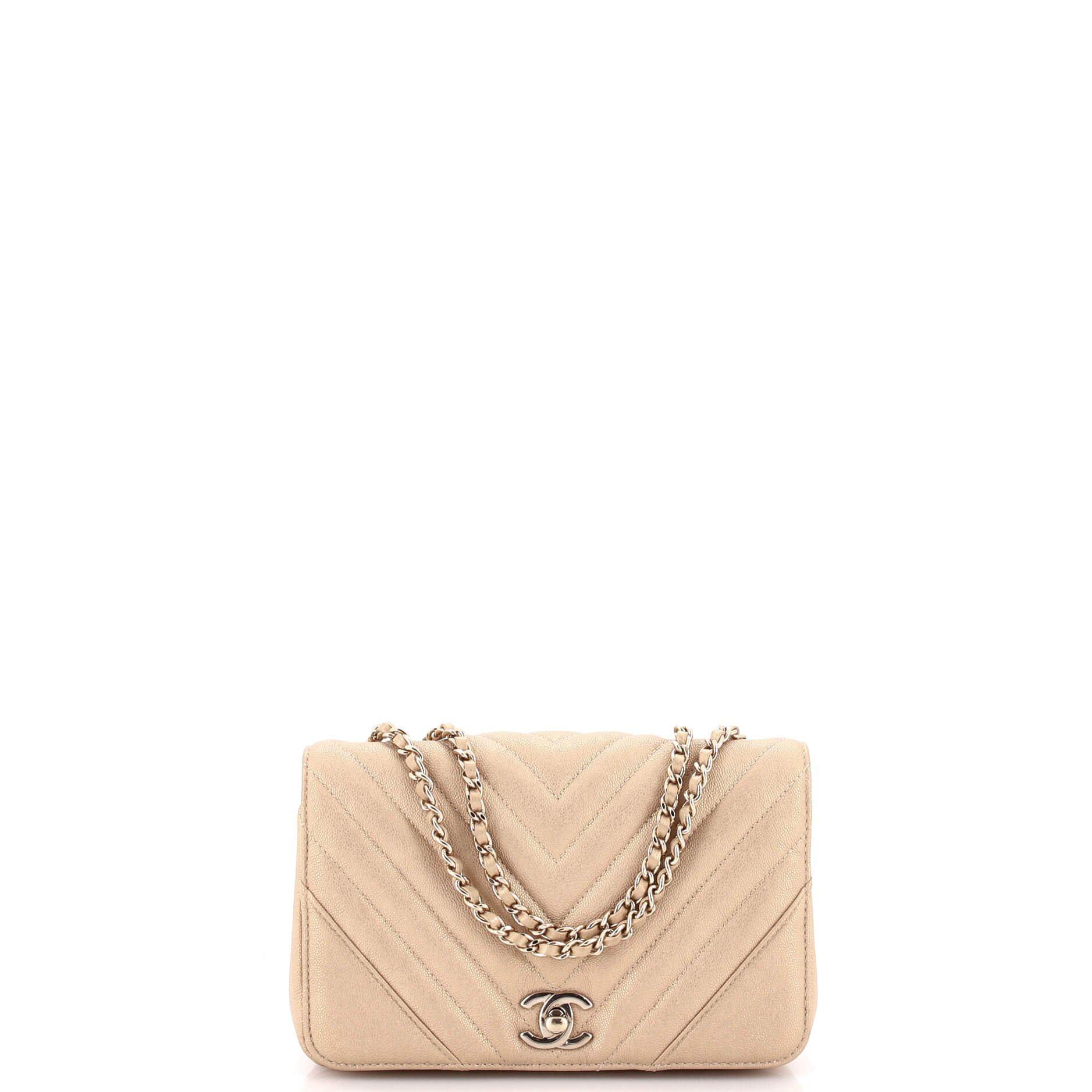 Chanel Statement Flap Bag Chevron Calfskin Mini