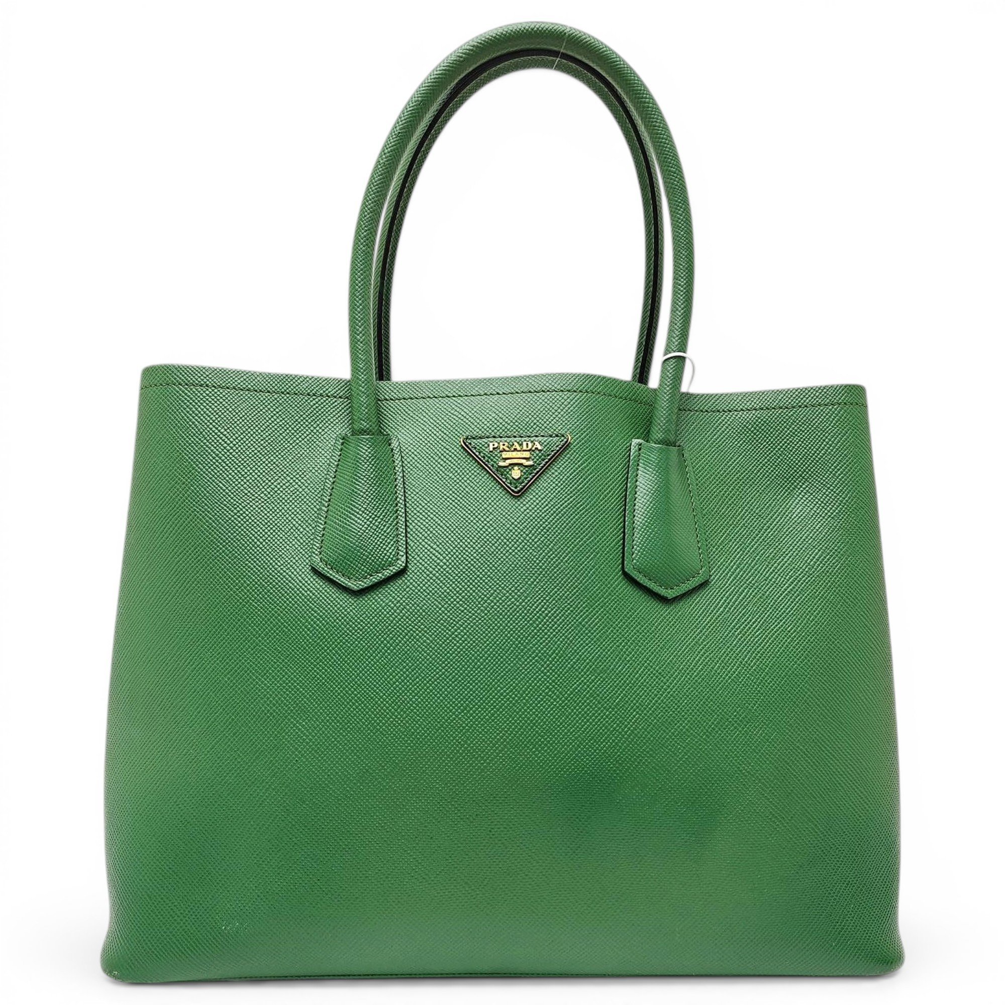 Double leather handbag