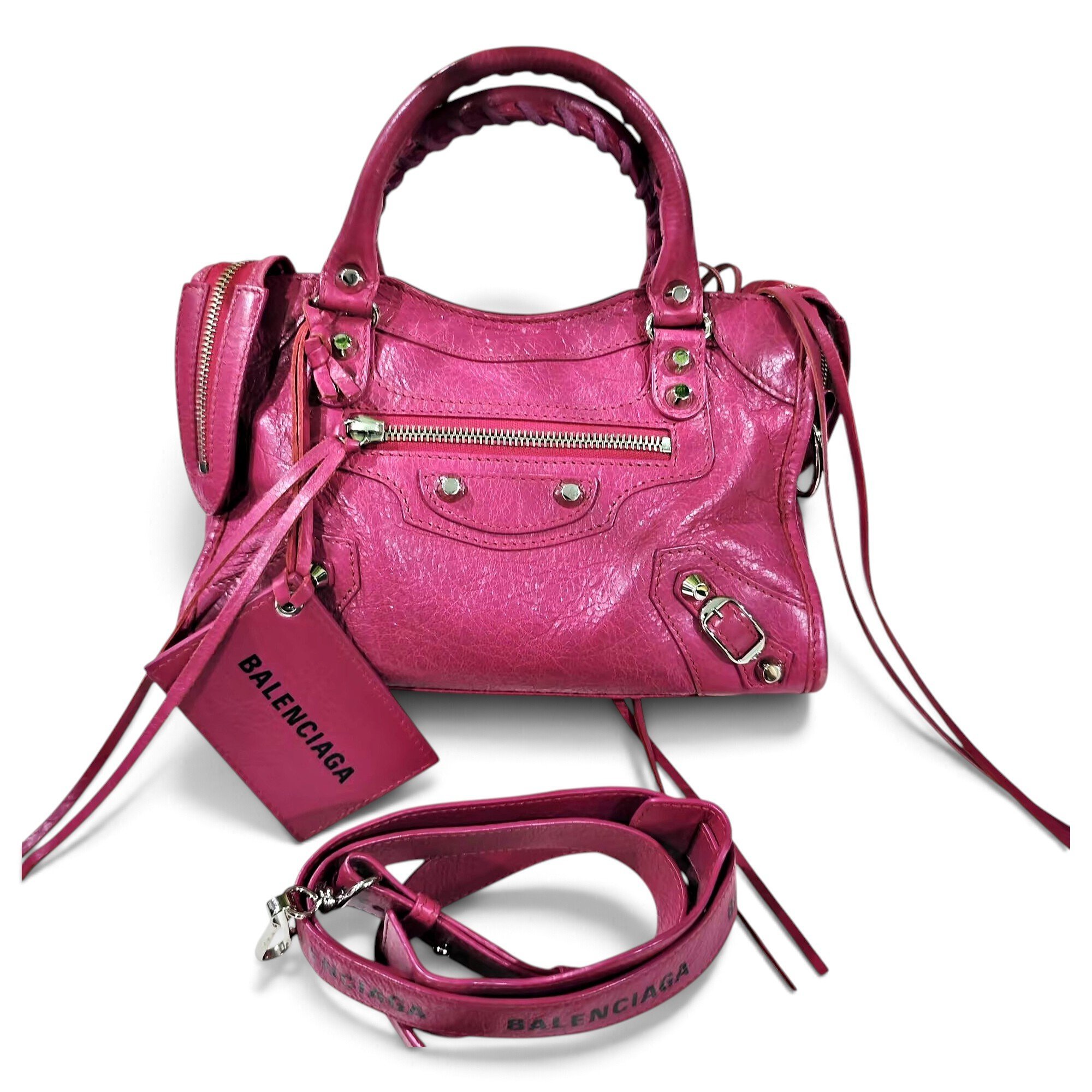 City leather handbag