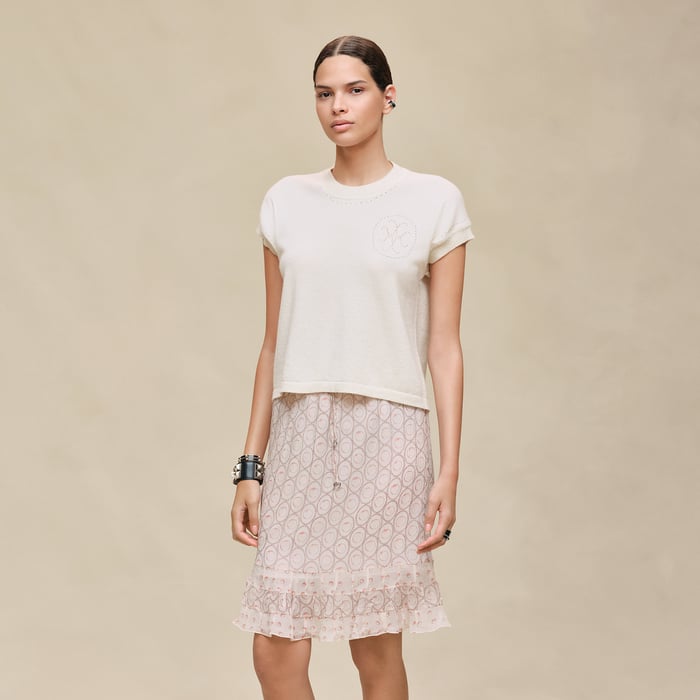 Blanc Naturel Short-sleeve Sweater