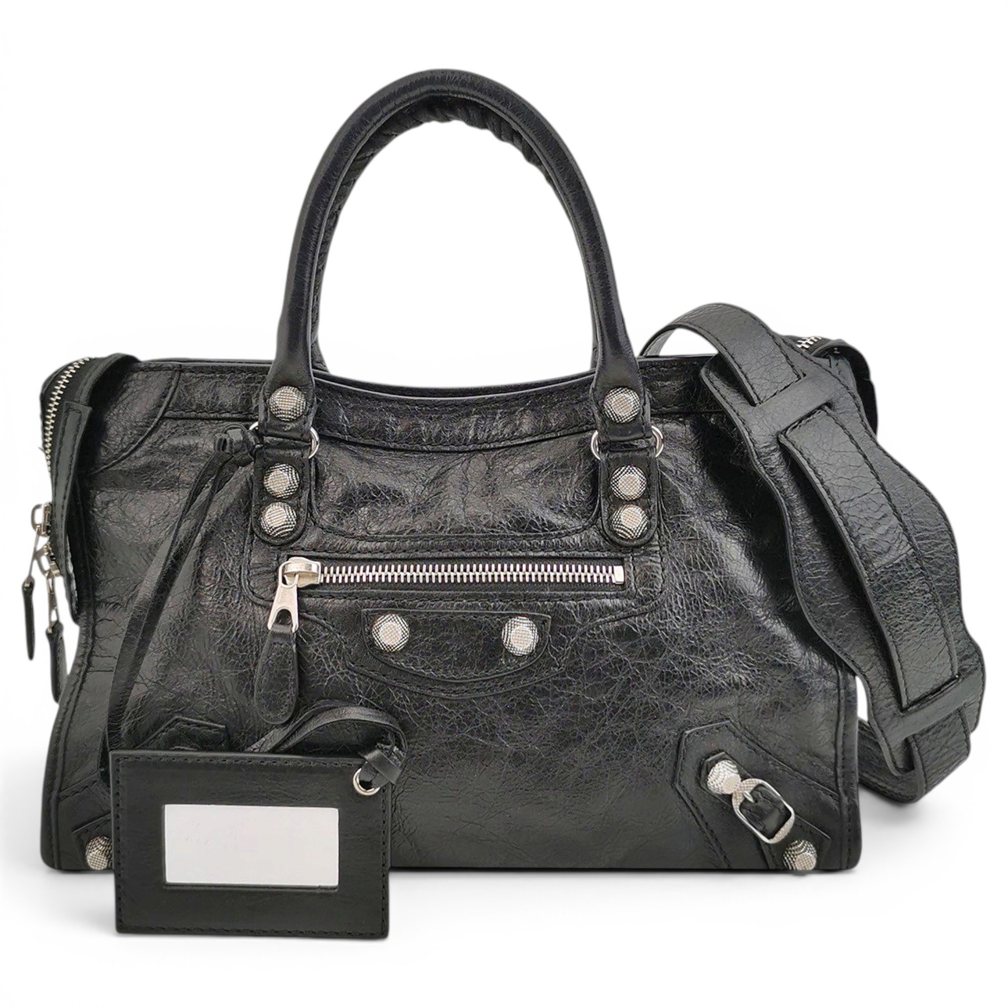 City leather handbag