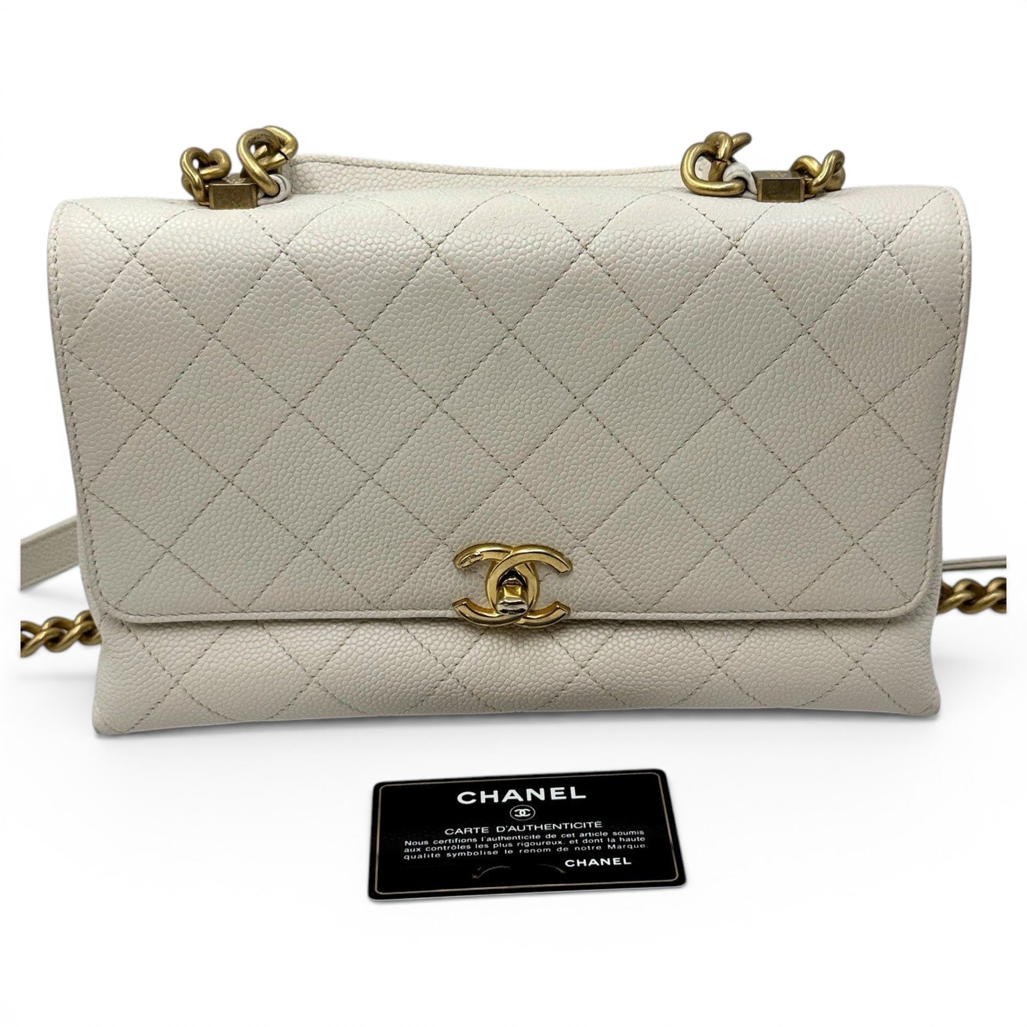Trendy CC leather handbag