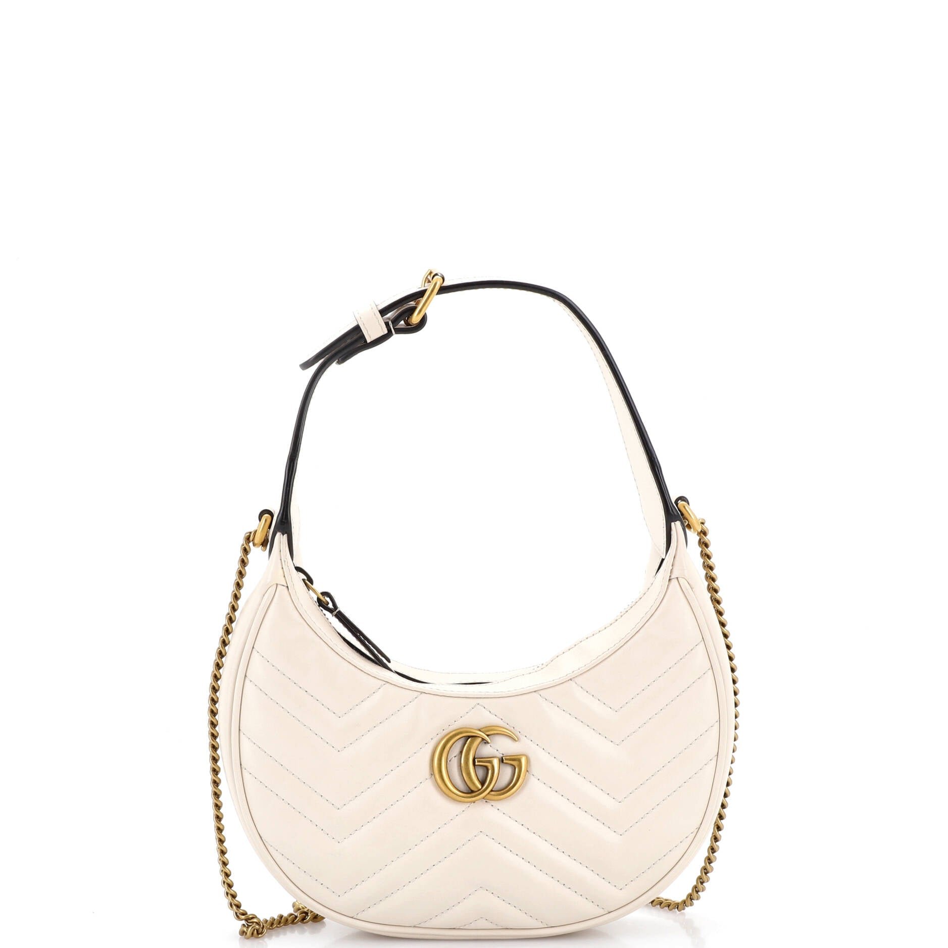 GG Marmont Half Moon Hobo Matelasse Leather Mini