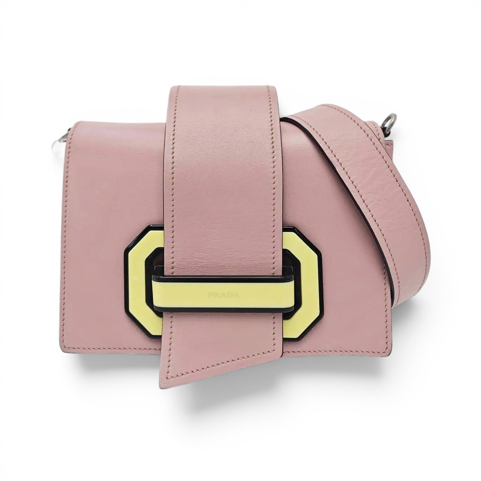 Ribbon leather crossbody bag