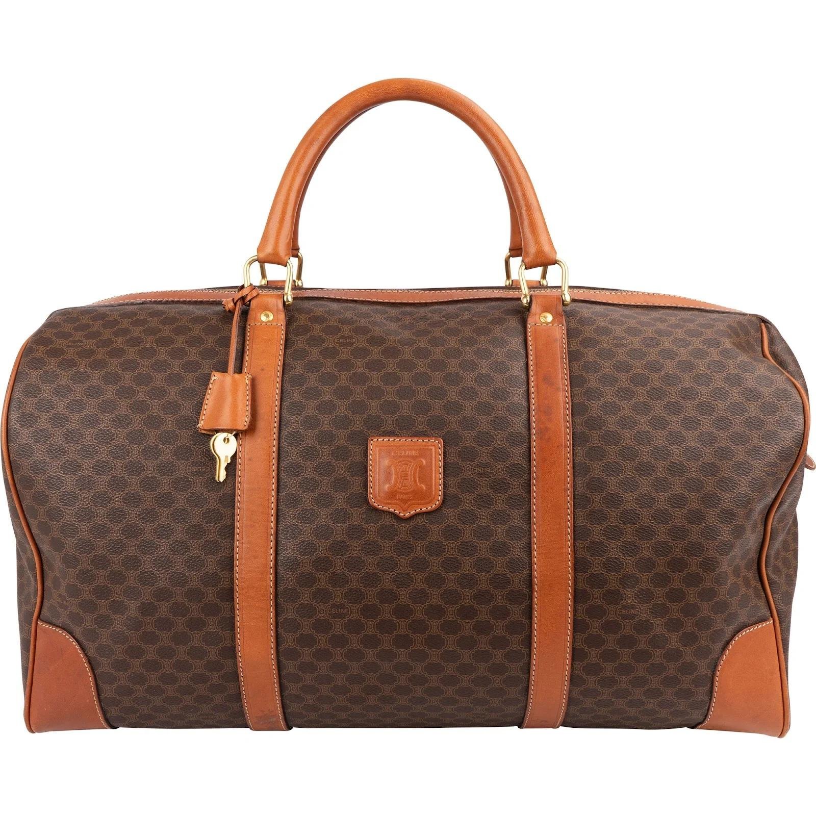 Clasp leather travel bag