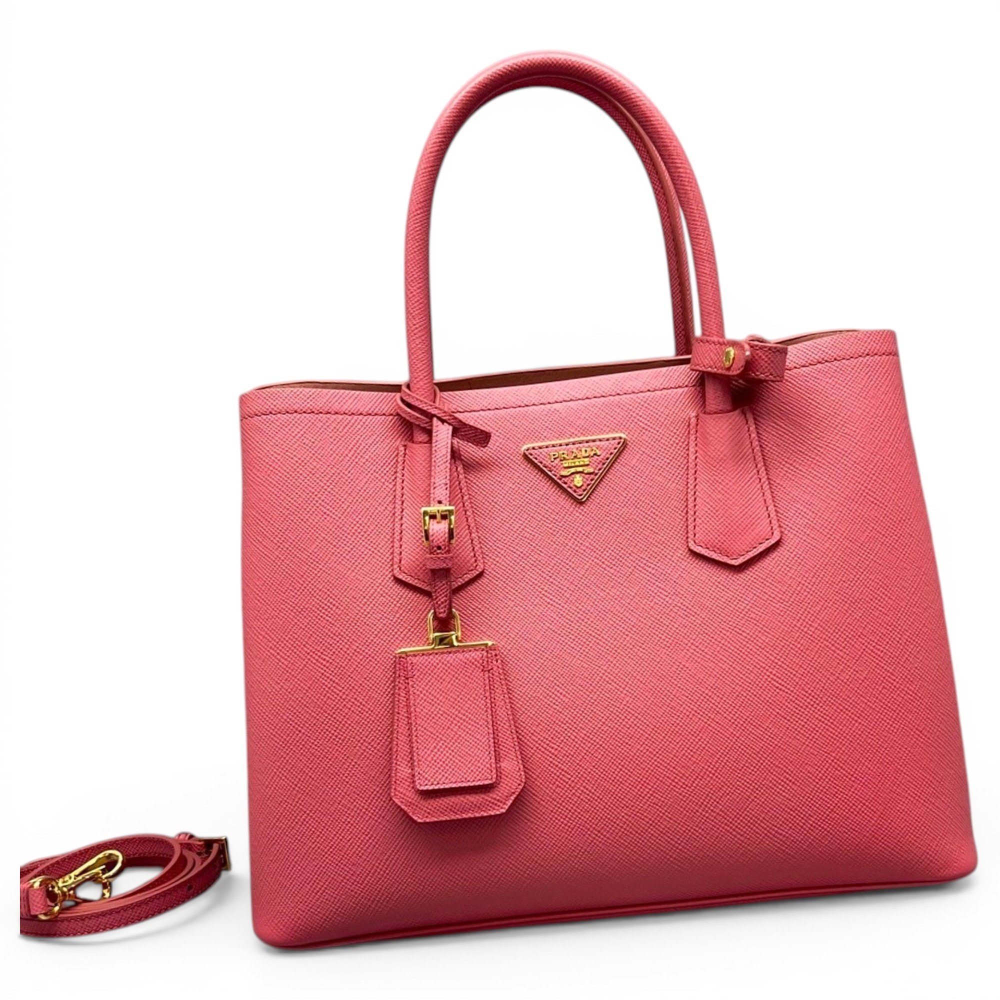 Double leather handbag