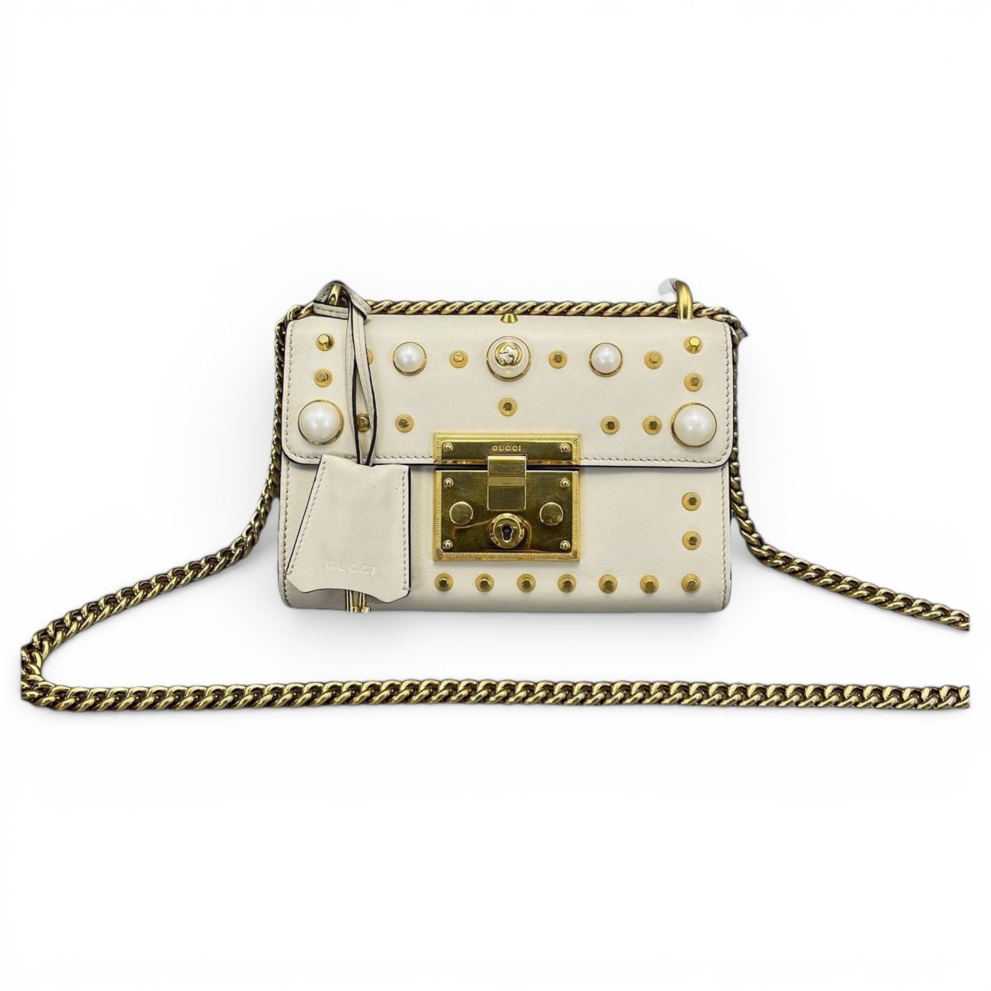 Padlock leather handbag