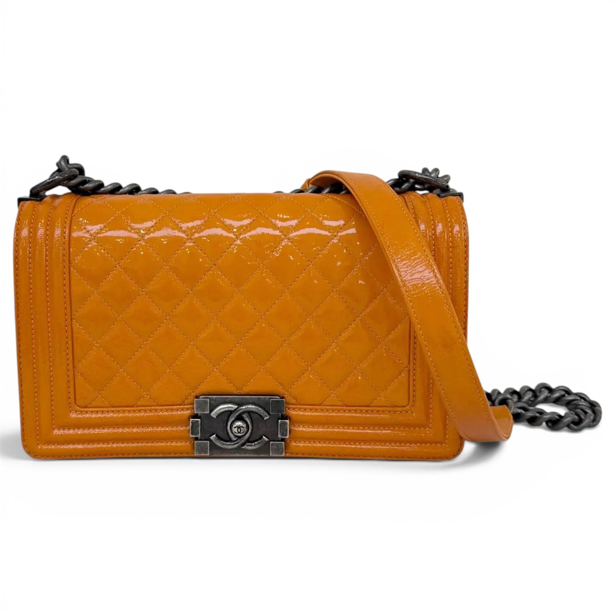 Boy patent leather crossbody bag