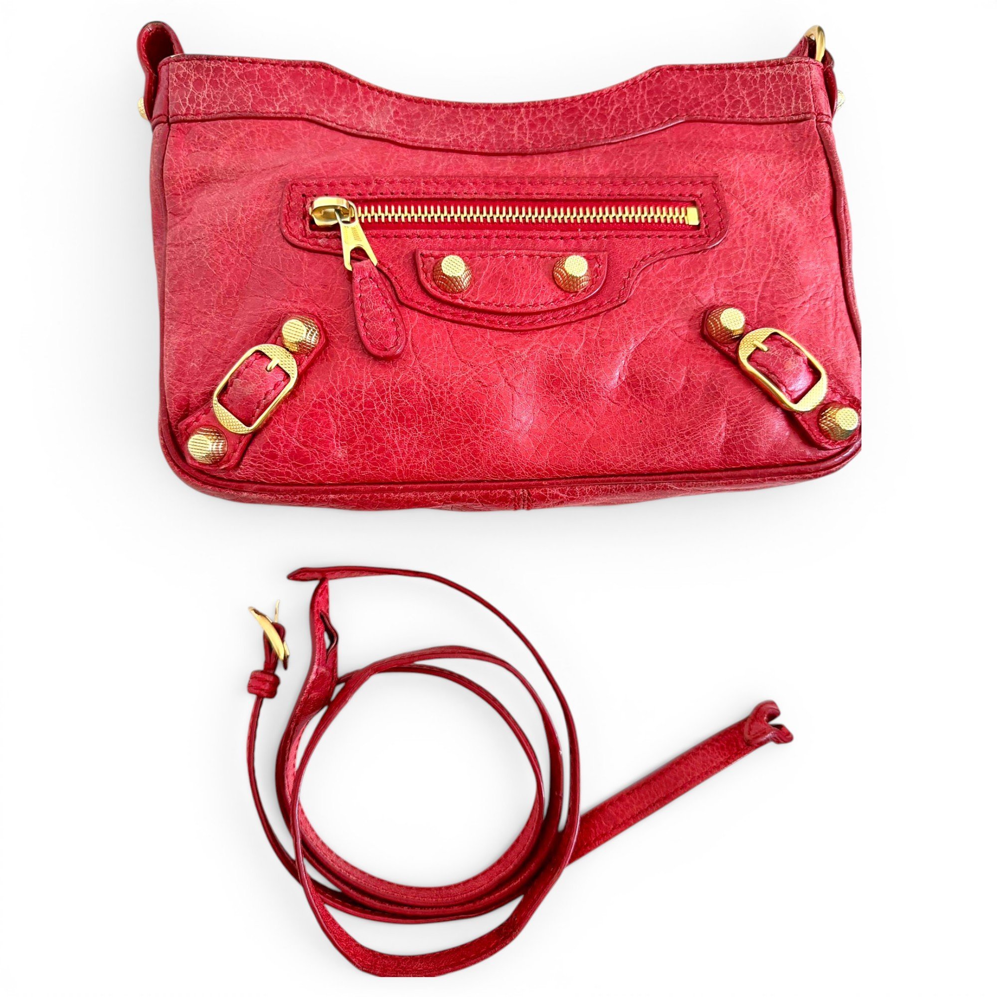 Hip leather crossbody bag