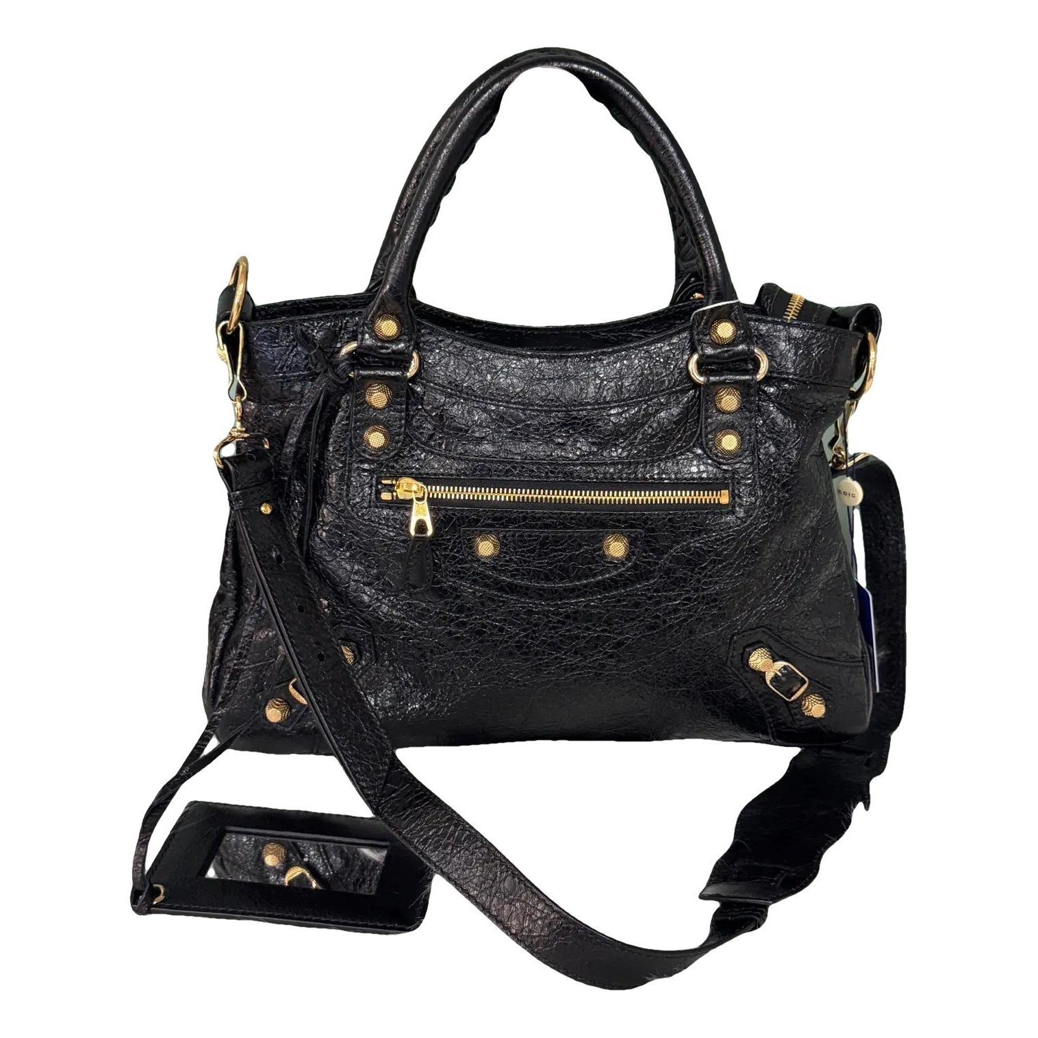 City leather handbag