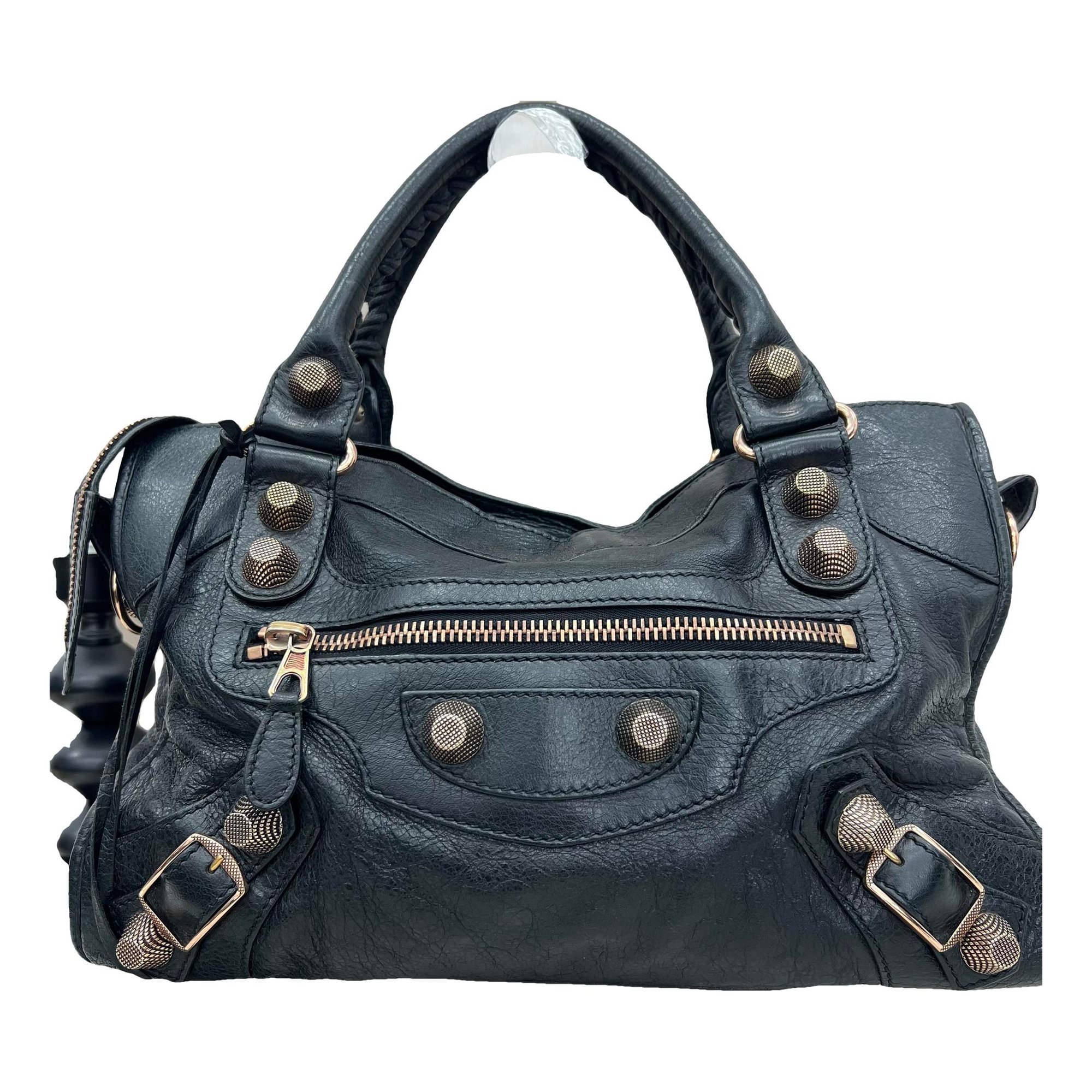City leather handbag