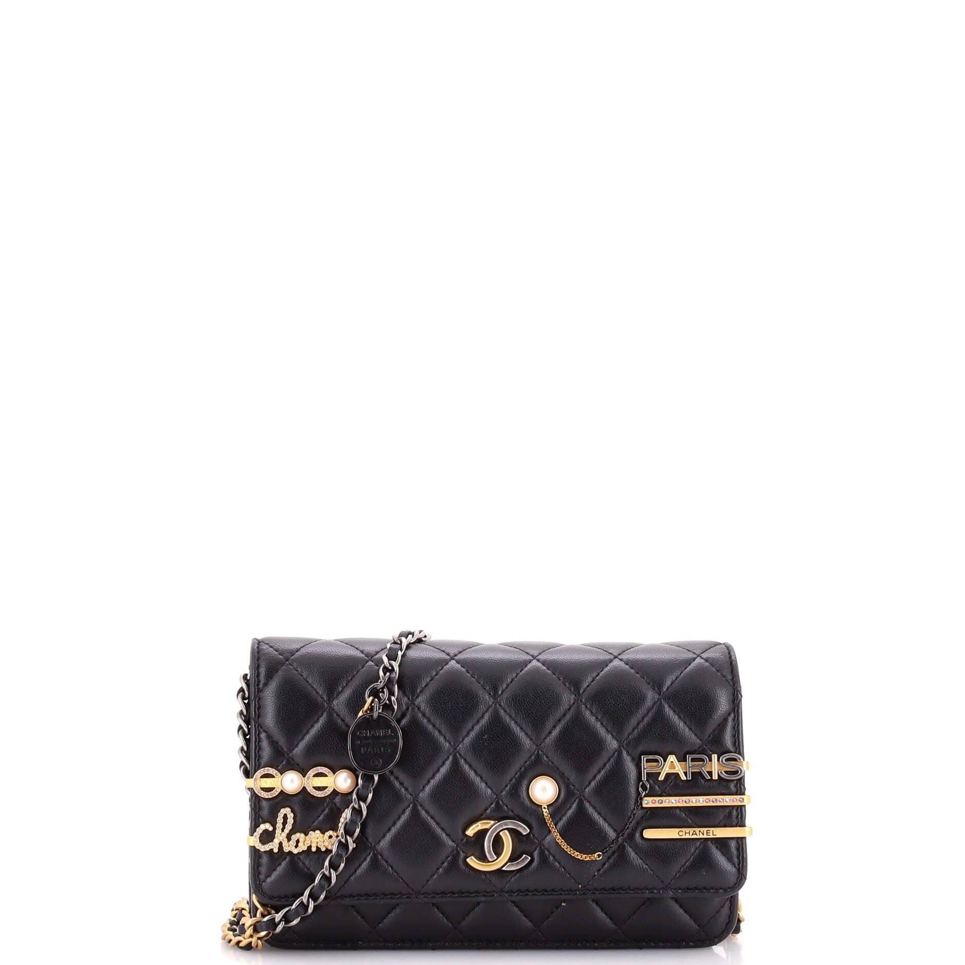Coco Clips Wallet on Chain Embellished Quilted Lambskin