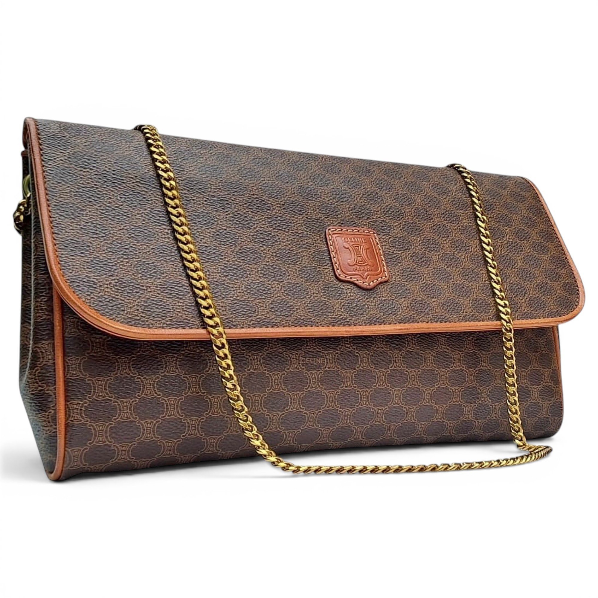 Triomphe chain cloth handbag