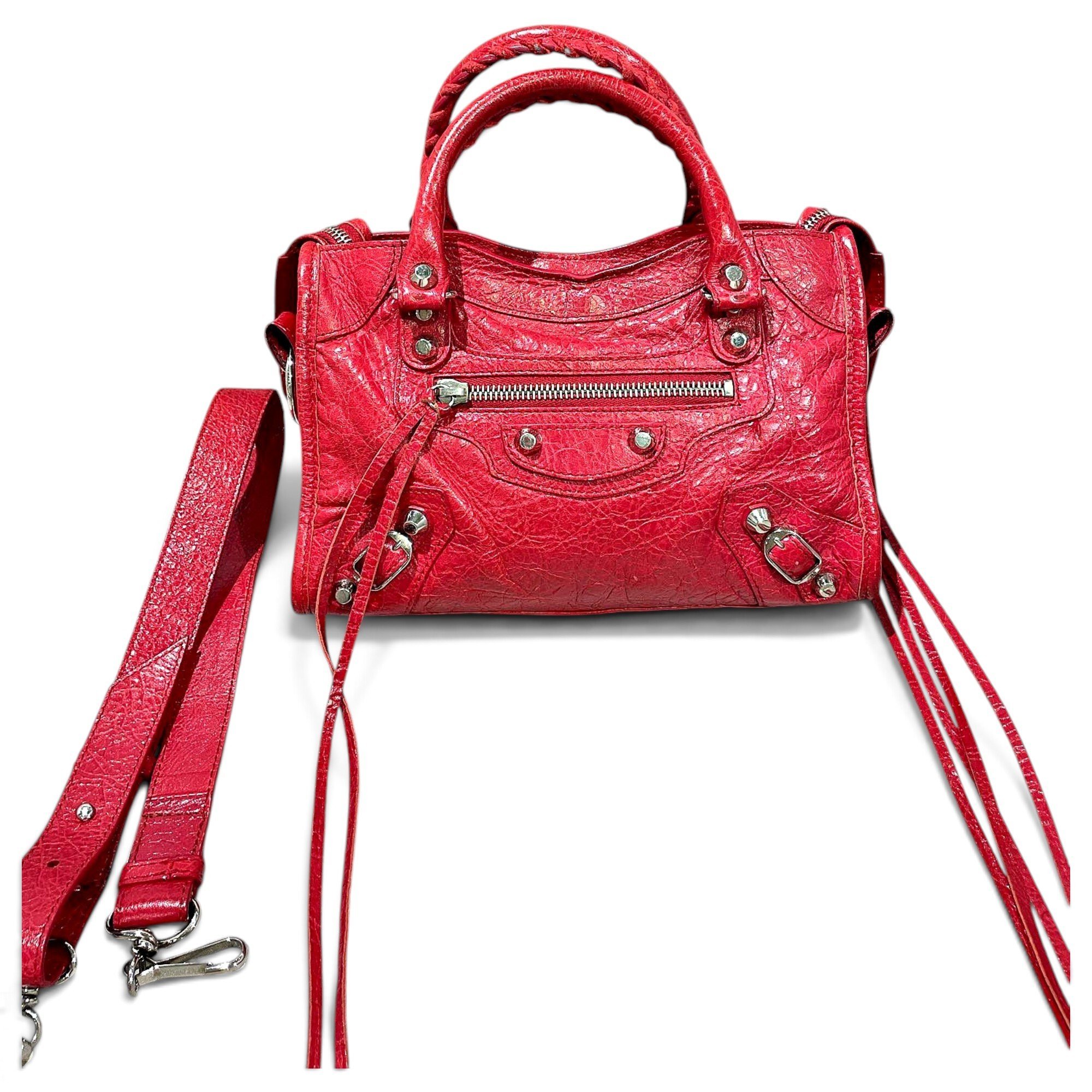 City leather handbag
