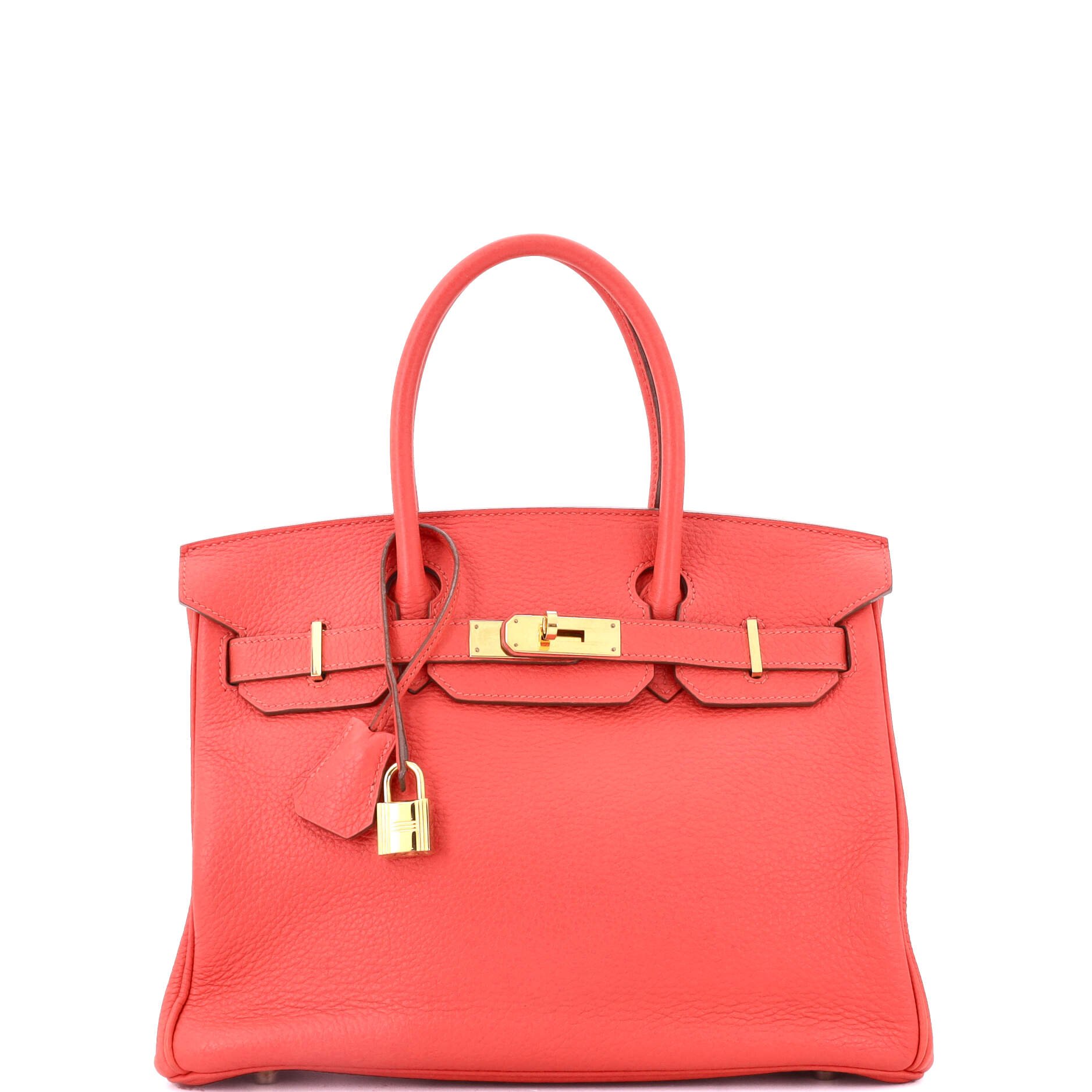 Hermes Birkin Handbag Rose Jaipur Clemence with Gold Hardware 30