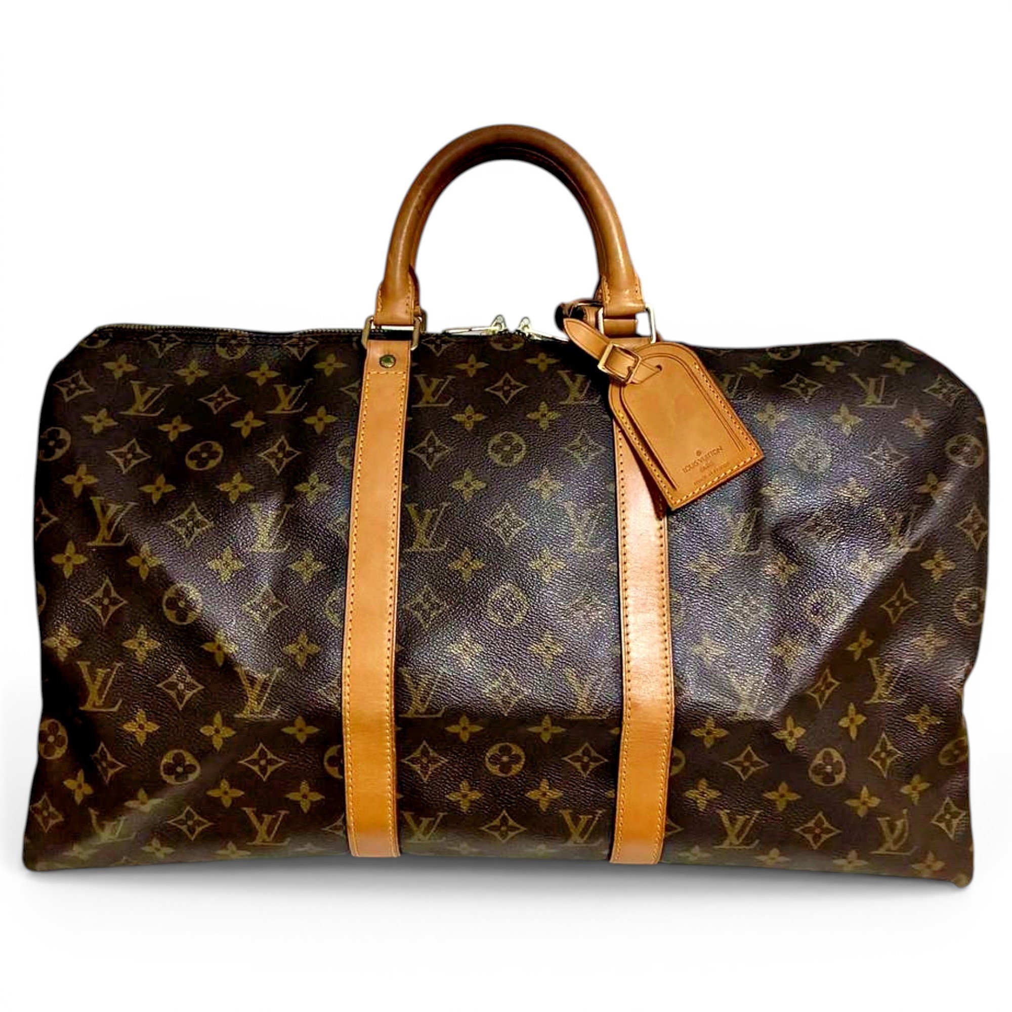 Keepall leather travel bag