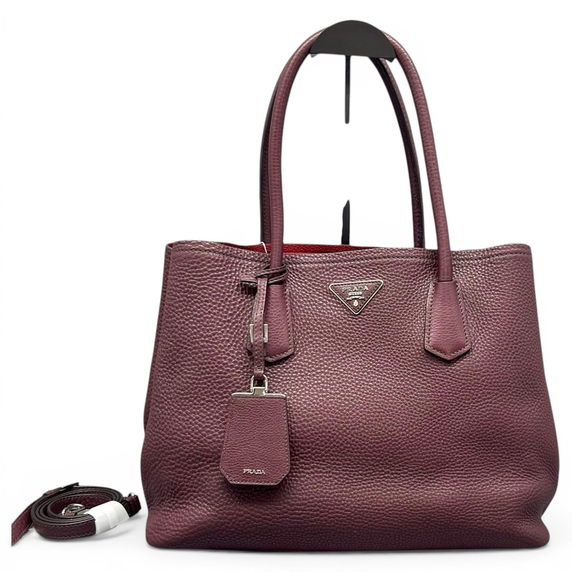 Double leather handbag
