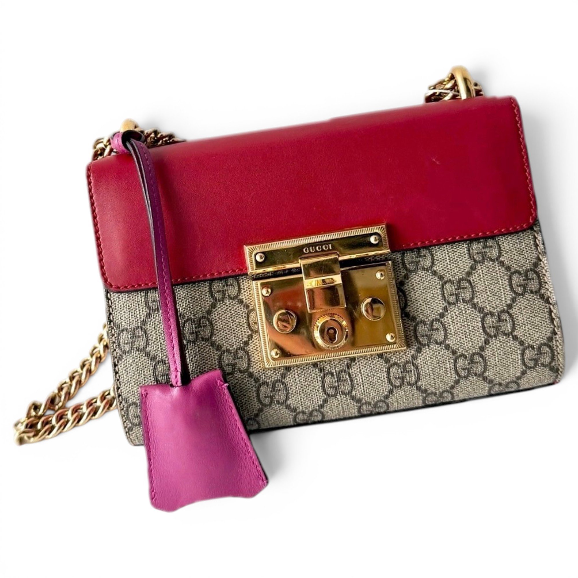 Padlock leather handbag