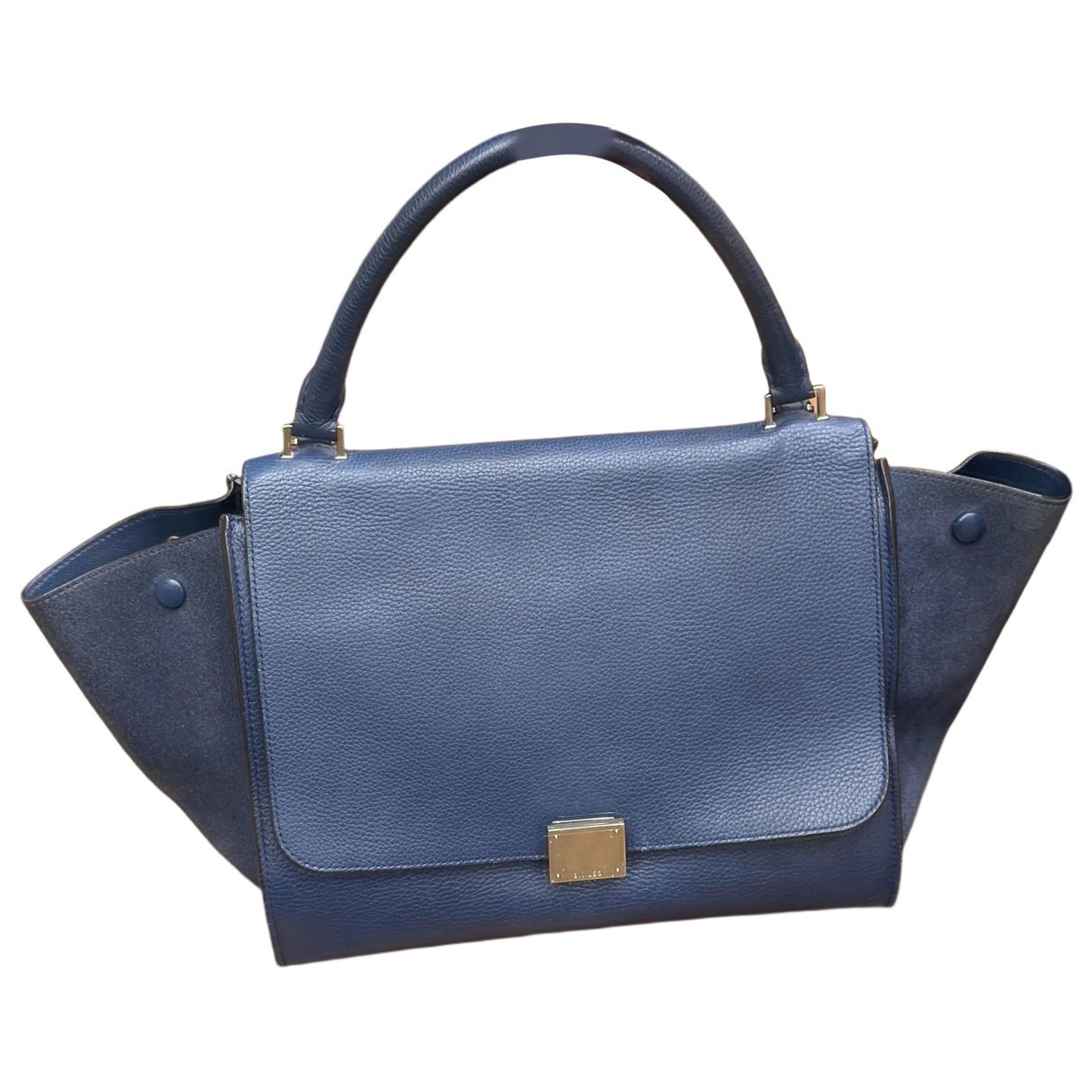 Trapèze leather handbag