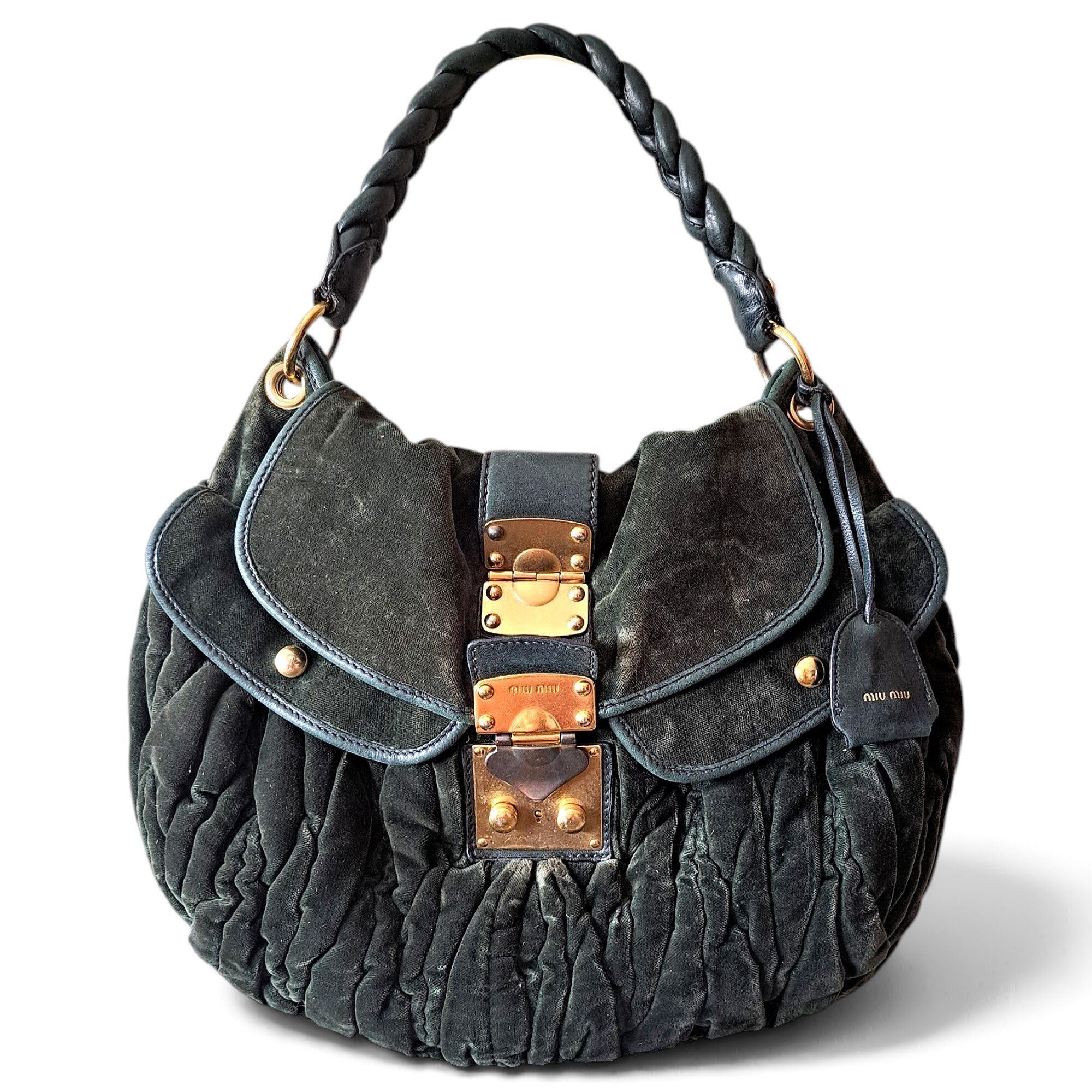 Coffer velvet handbag