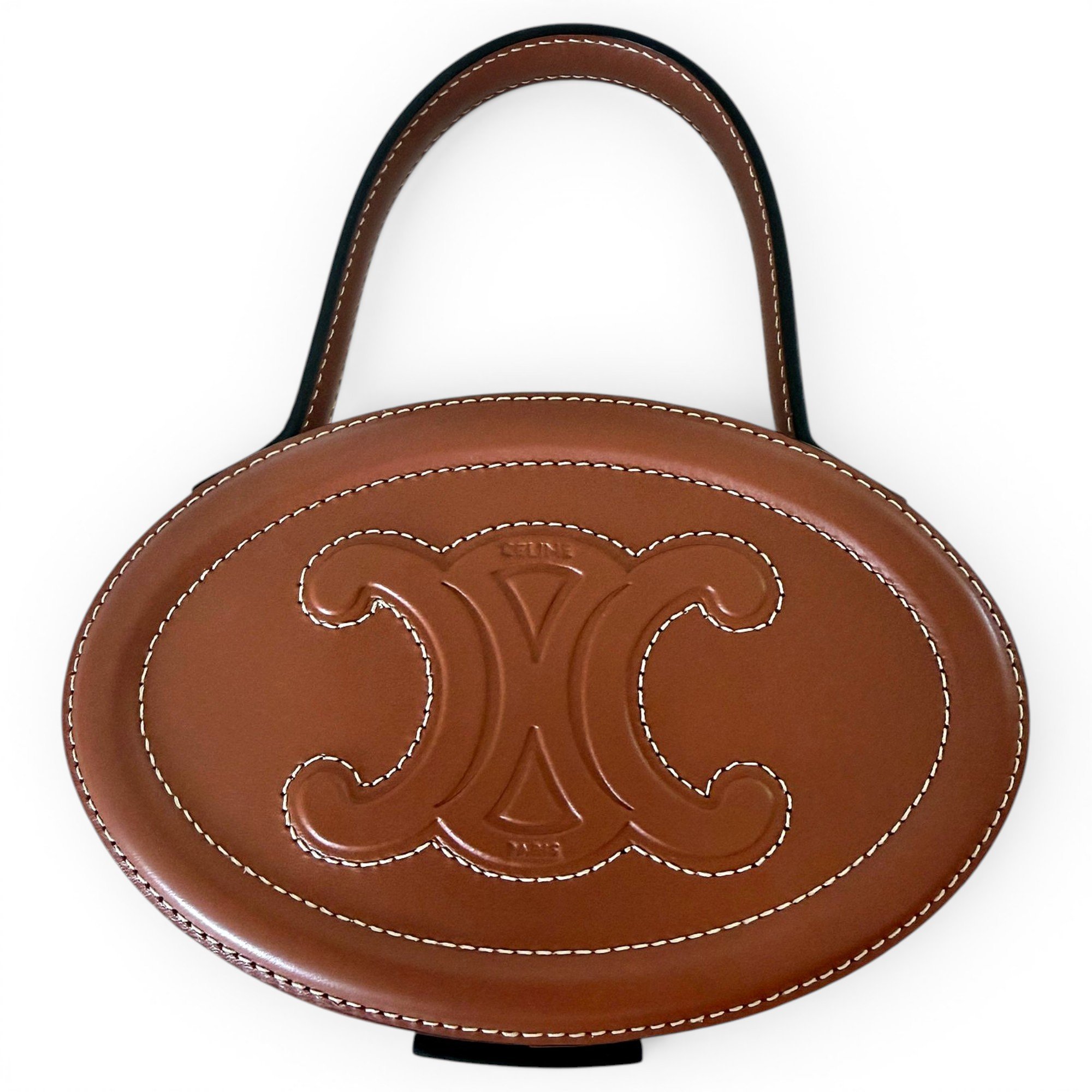 Tambour leather handbag