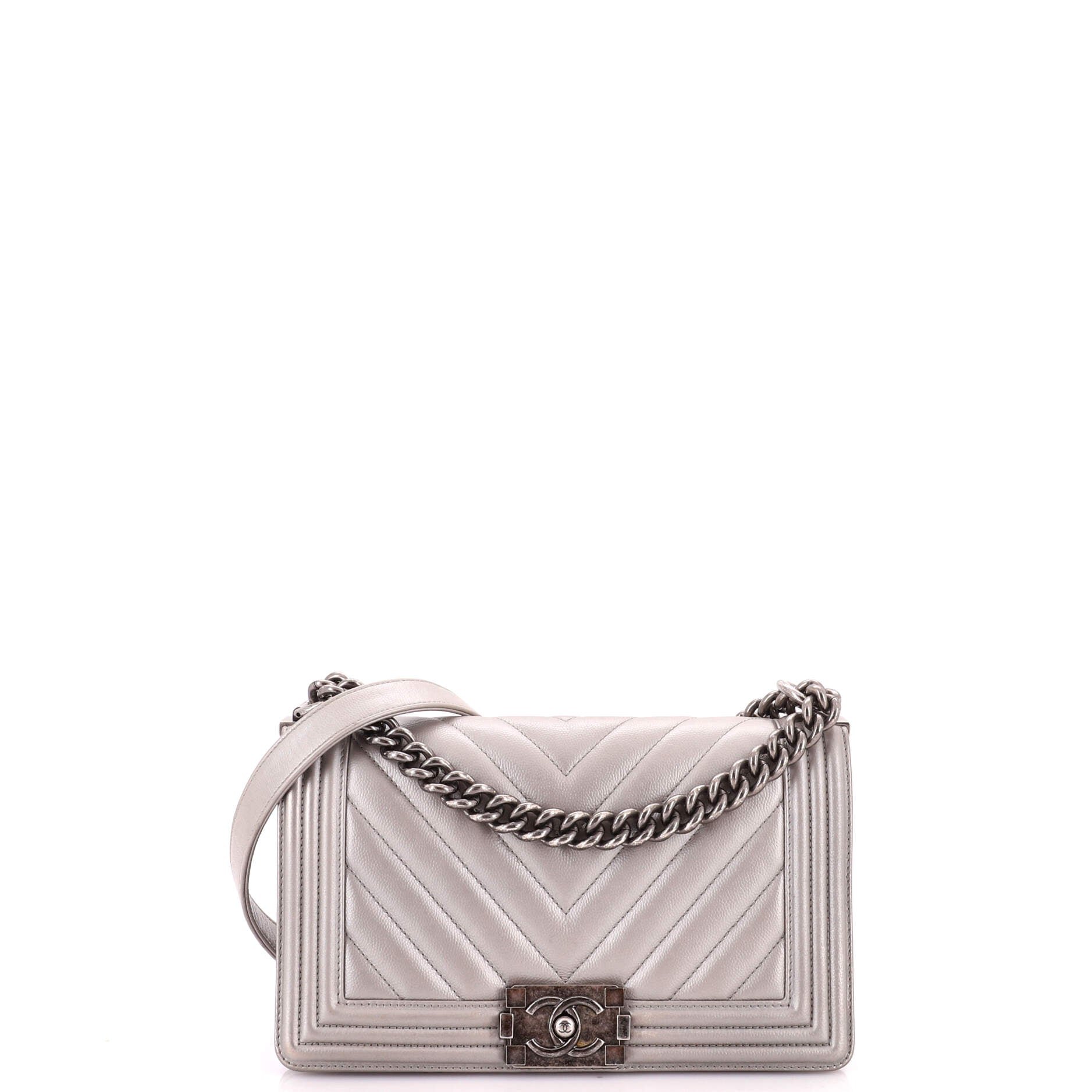 Boy Flap Bag Chevron Caviar Old Medium