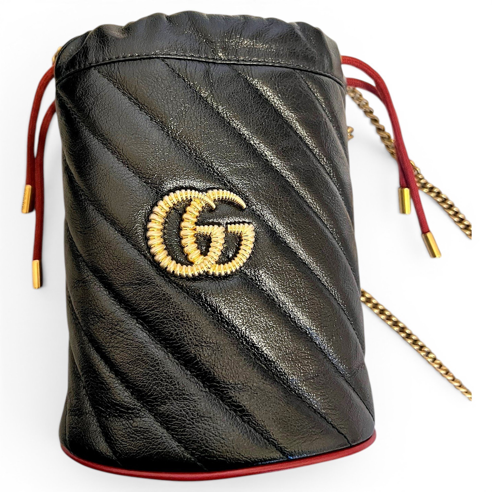 GG Marmont Chain Bucket leather crossbody bag