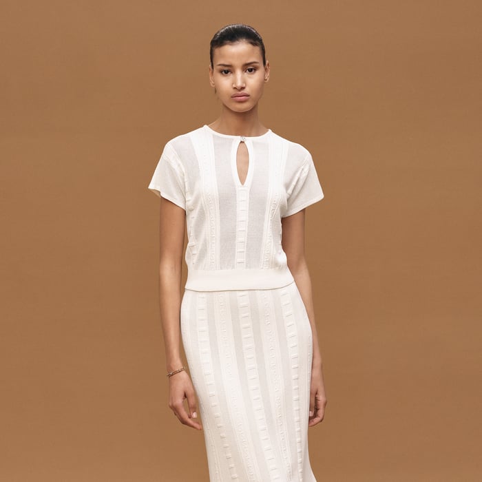 Blanc Céramique Short-sleeve Sweater