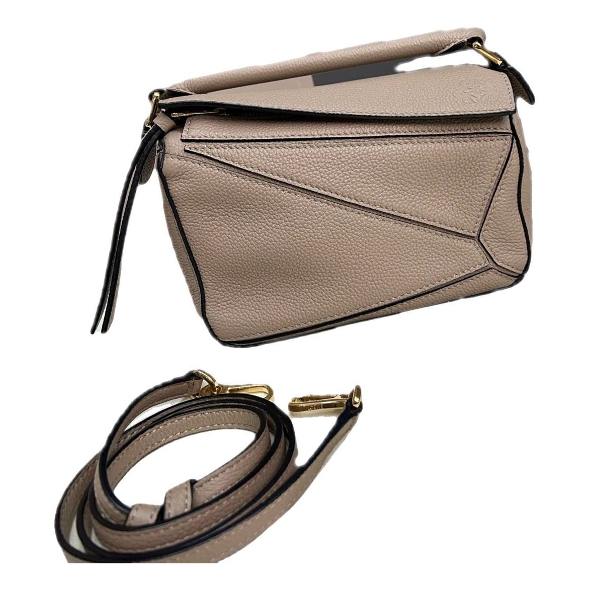 Puzzle leather handbag