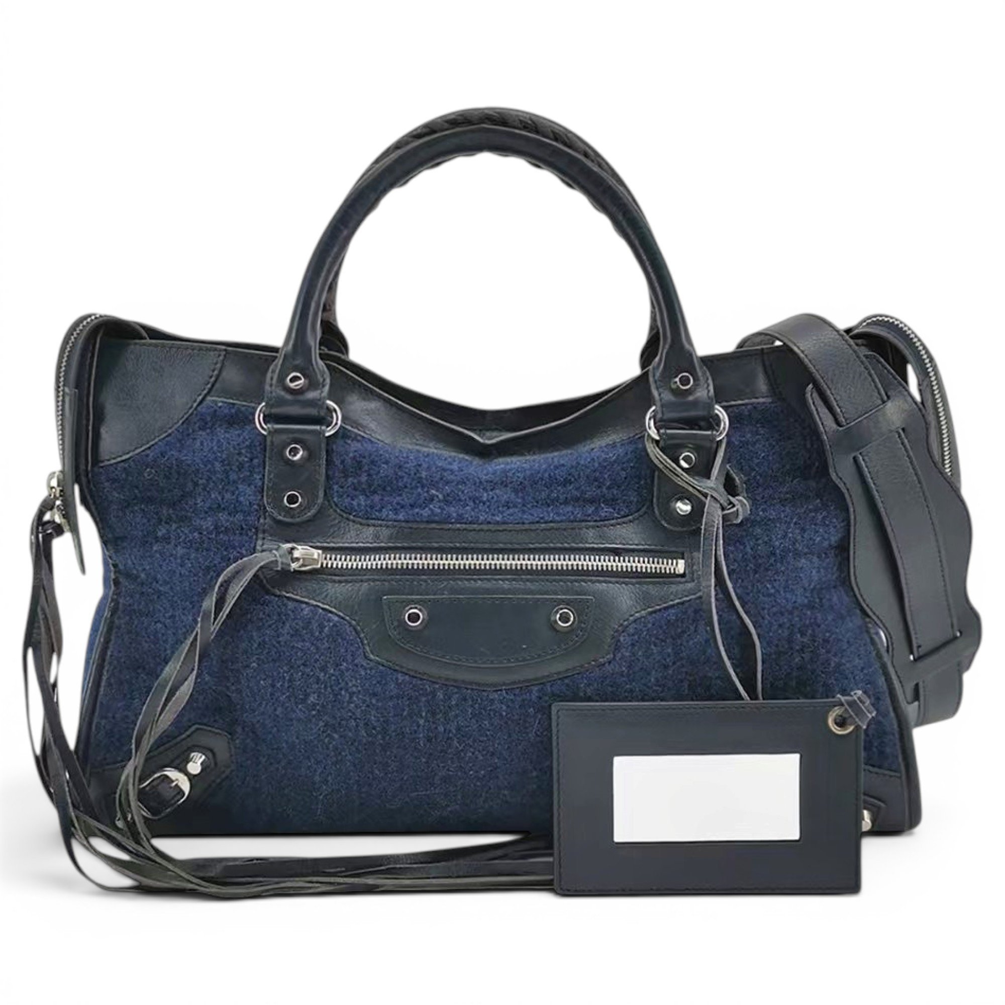 City wool handbag