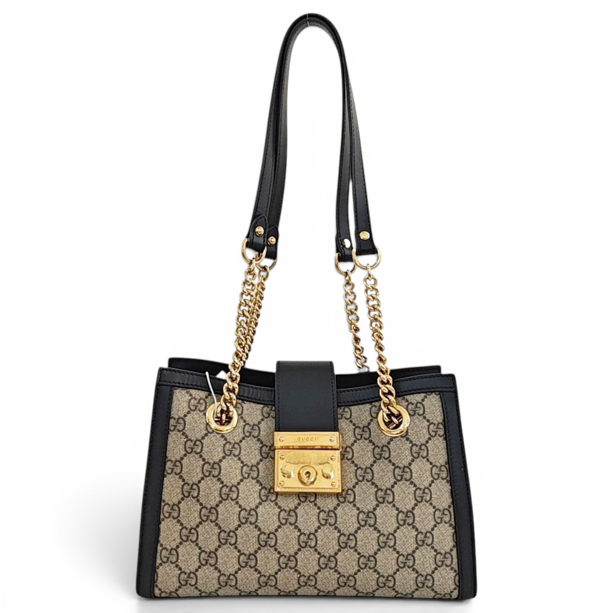 Padlock leather handbag