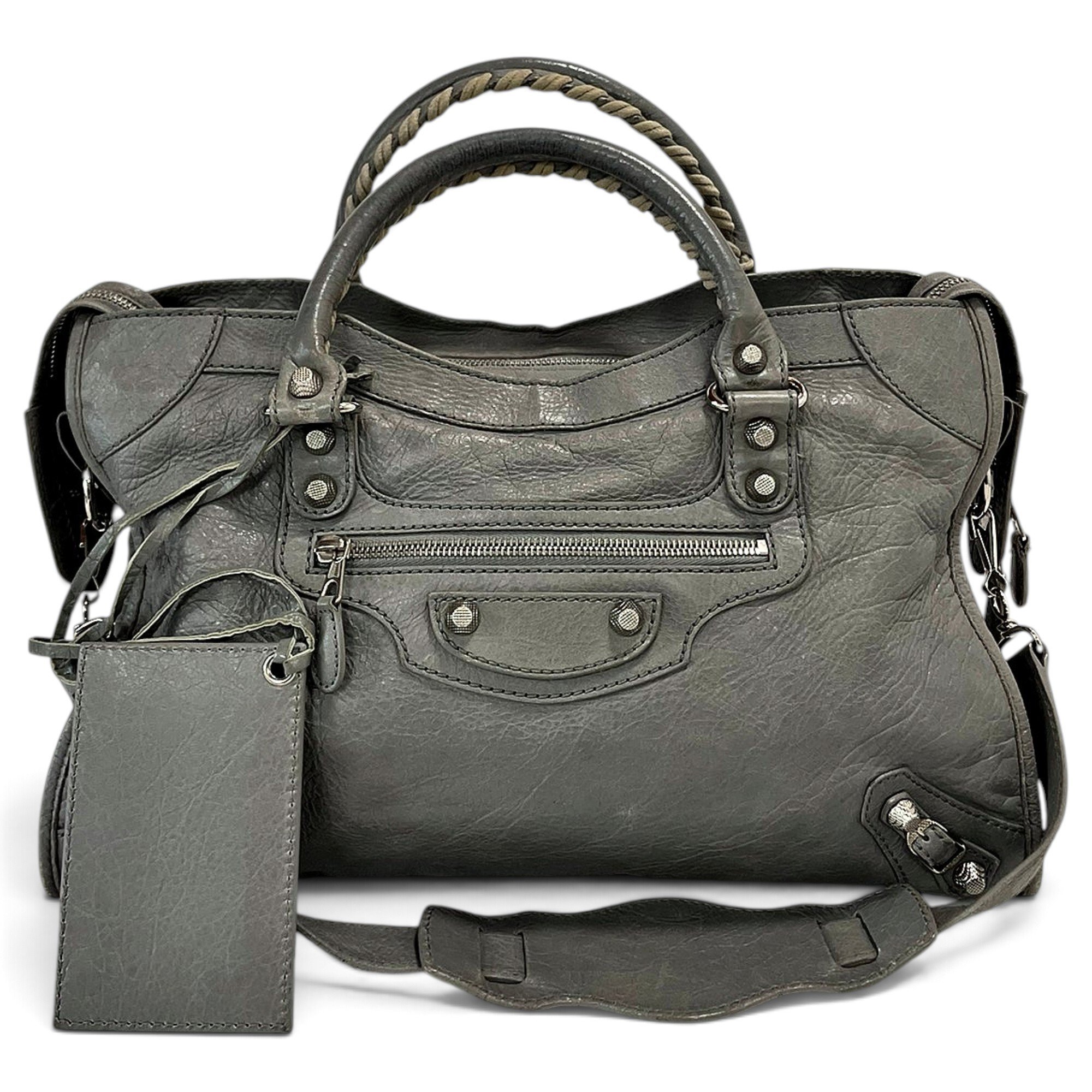 City leather handbag