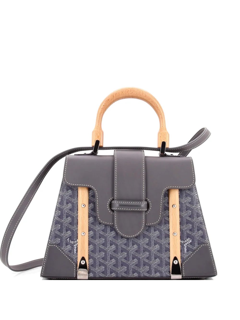 Goyard Saigon Top Handle Bag Coated Canvas with Leather PM satchel