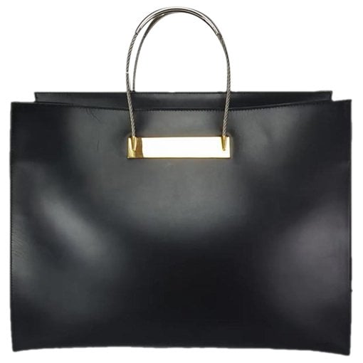 Cable leather handbag