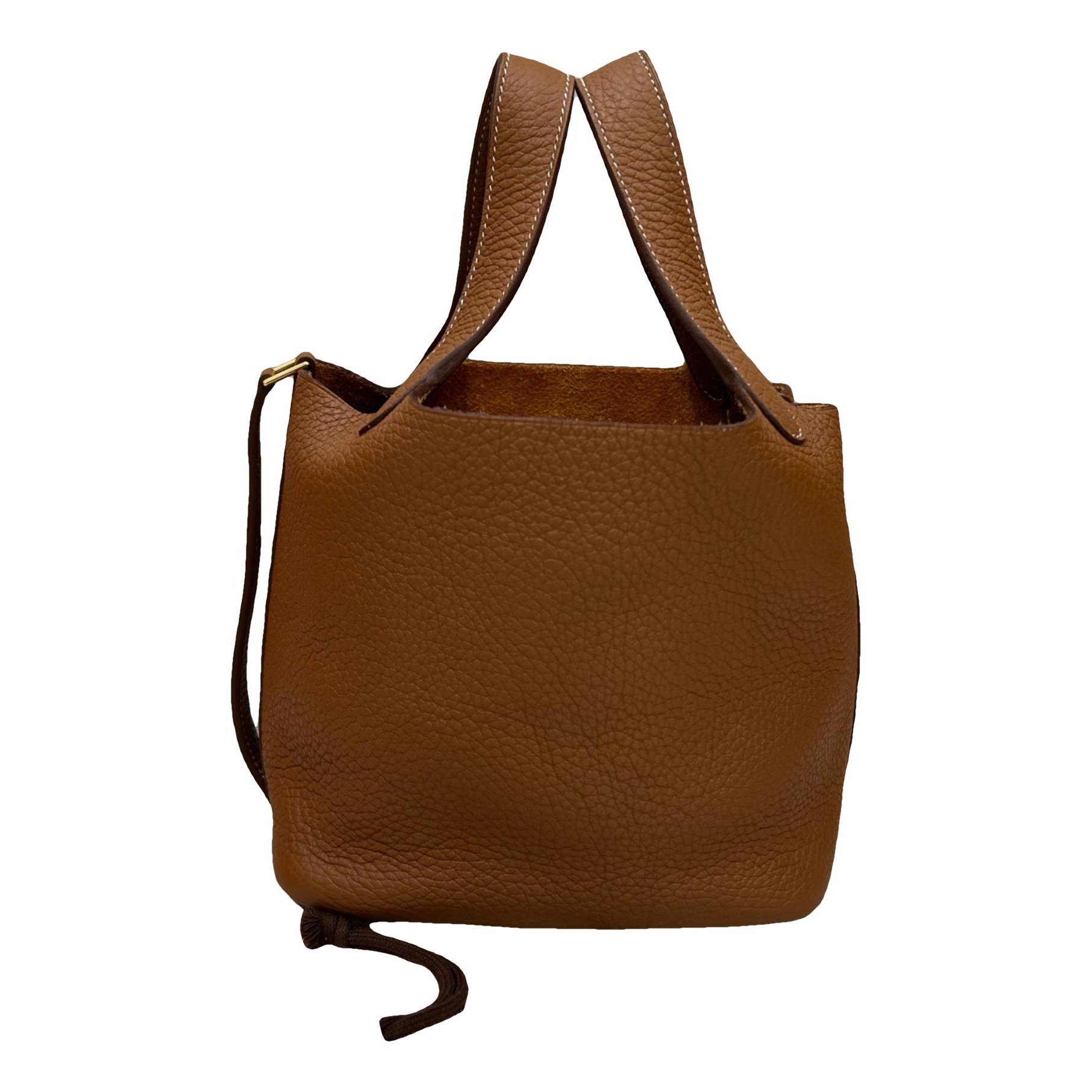 Hermes Picotin 18 Handbag Gold Clemence Leather 1165